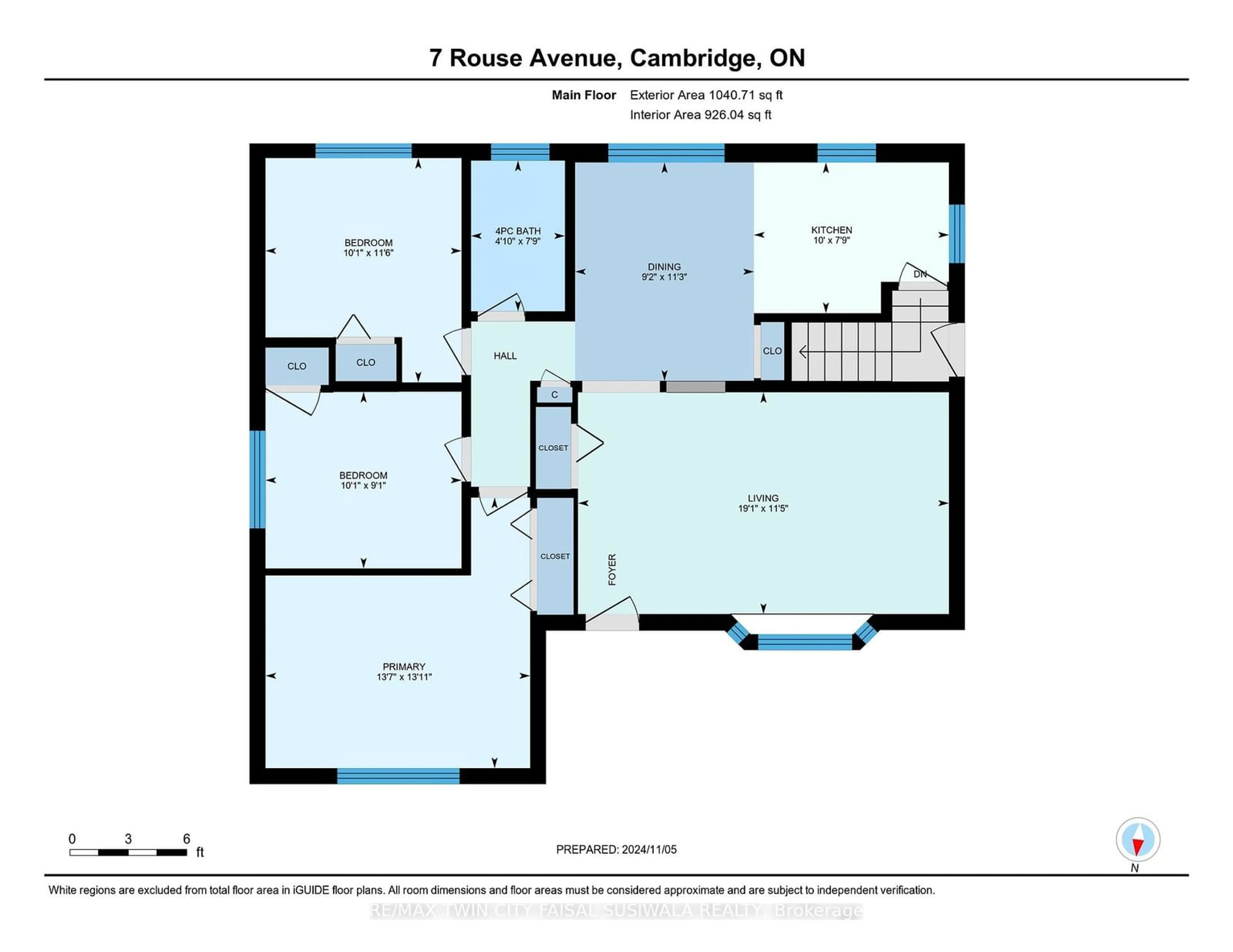 Floor plan for 7 Rouse Ave, Cambridge Ontario N1R 4M6