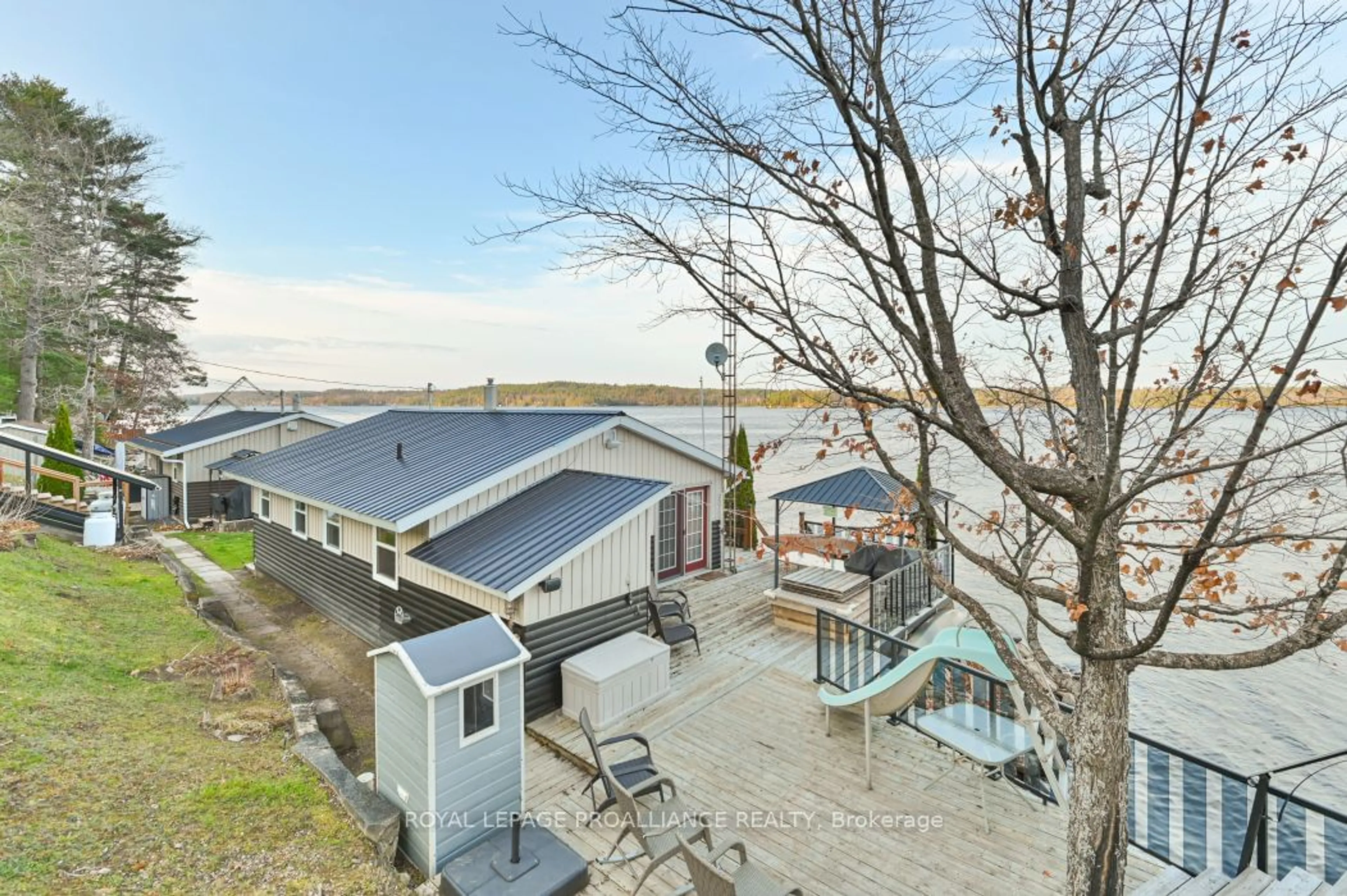 A pic from exterior of the house or condo, the fenced backyard for 17189 A Highway 41, Addington Highlands Ontario K0H 1K0