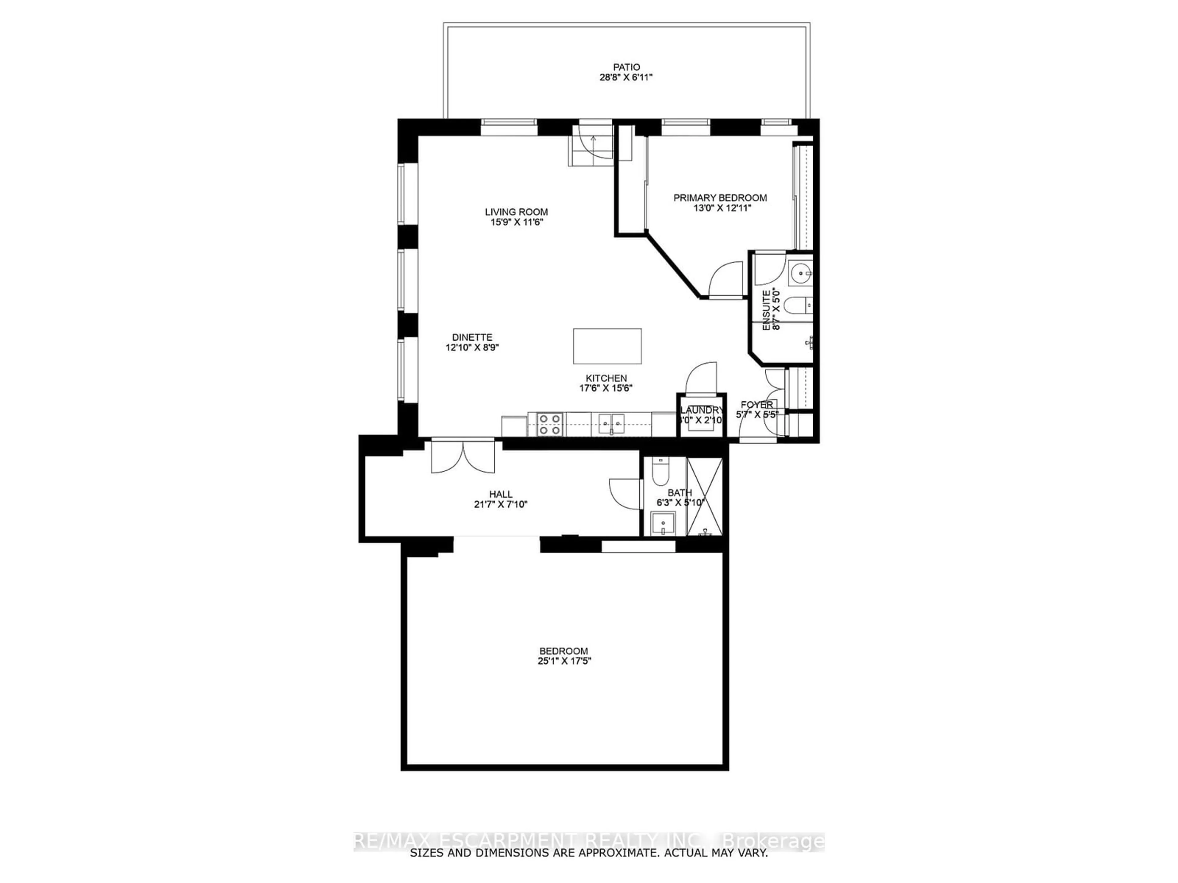 Floor plan for 200 STINSON St #104, Hamilton Ontario L8N 4J5