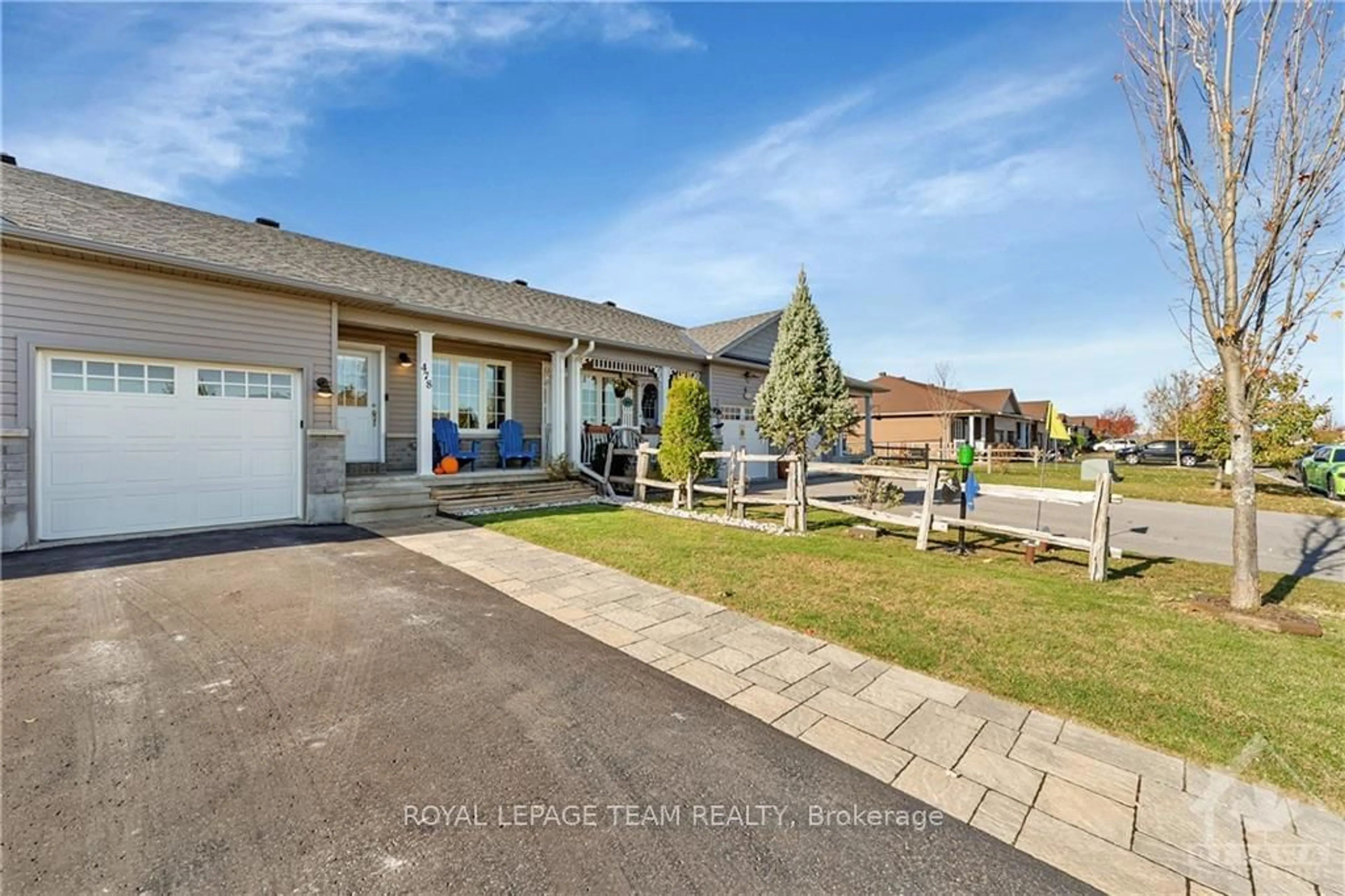 Frontside or backside of a home, the fenced backyard for 478 HONEYBORNE St, Mississippi Mills Ontario K0A 1A0