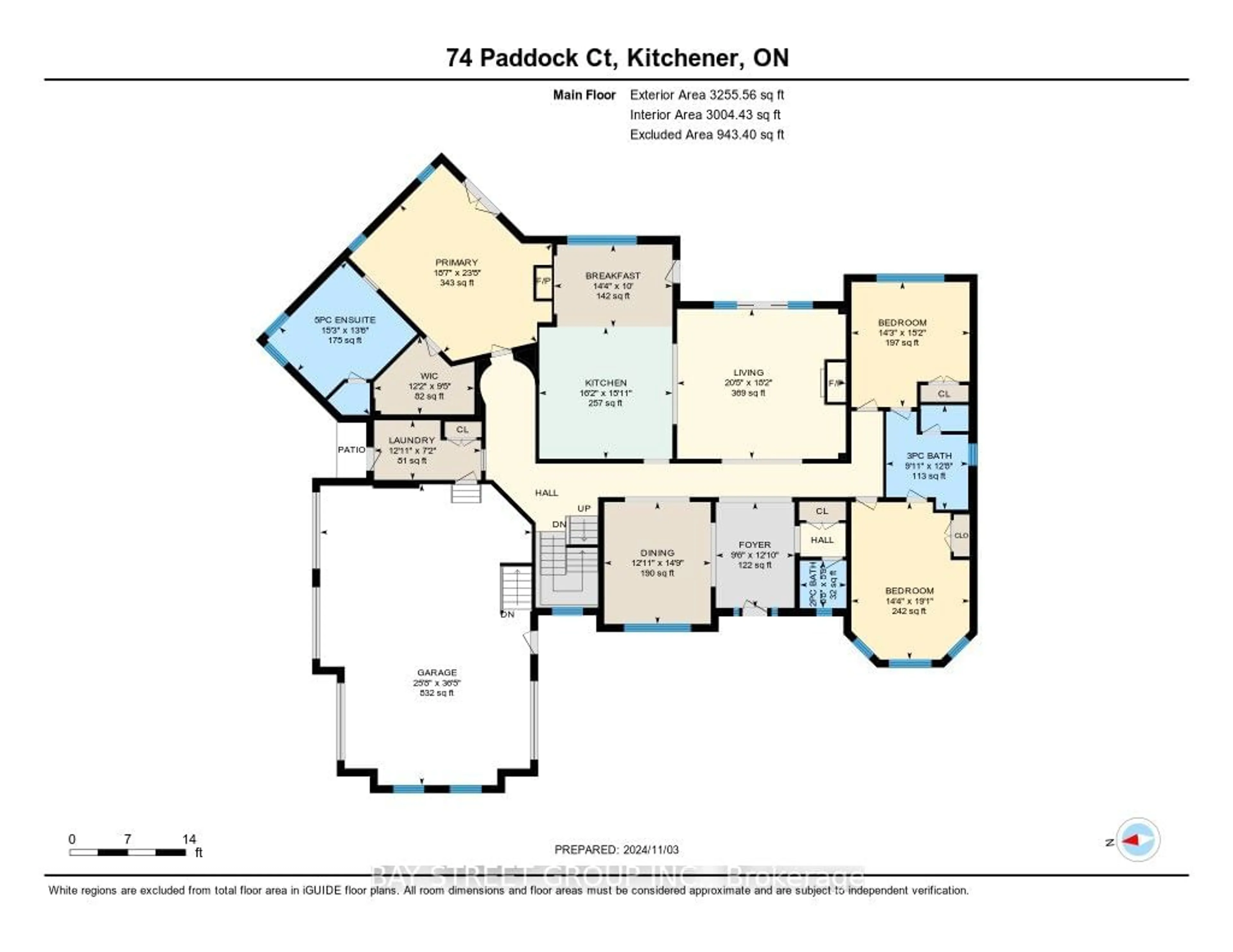 Floor plan for 74 Paddock Crt, Kitchener Ontario N2C 2R4