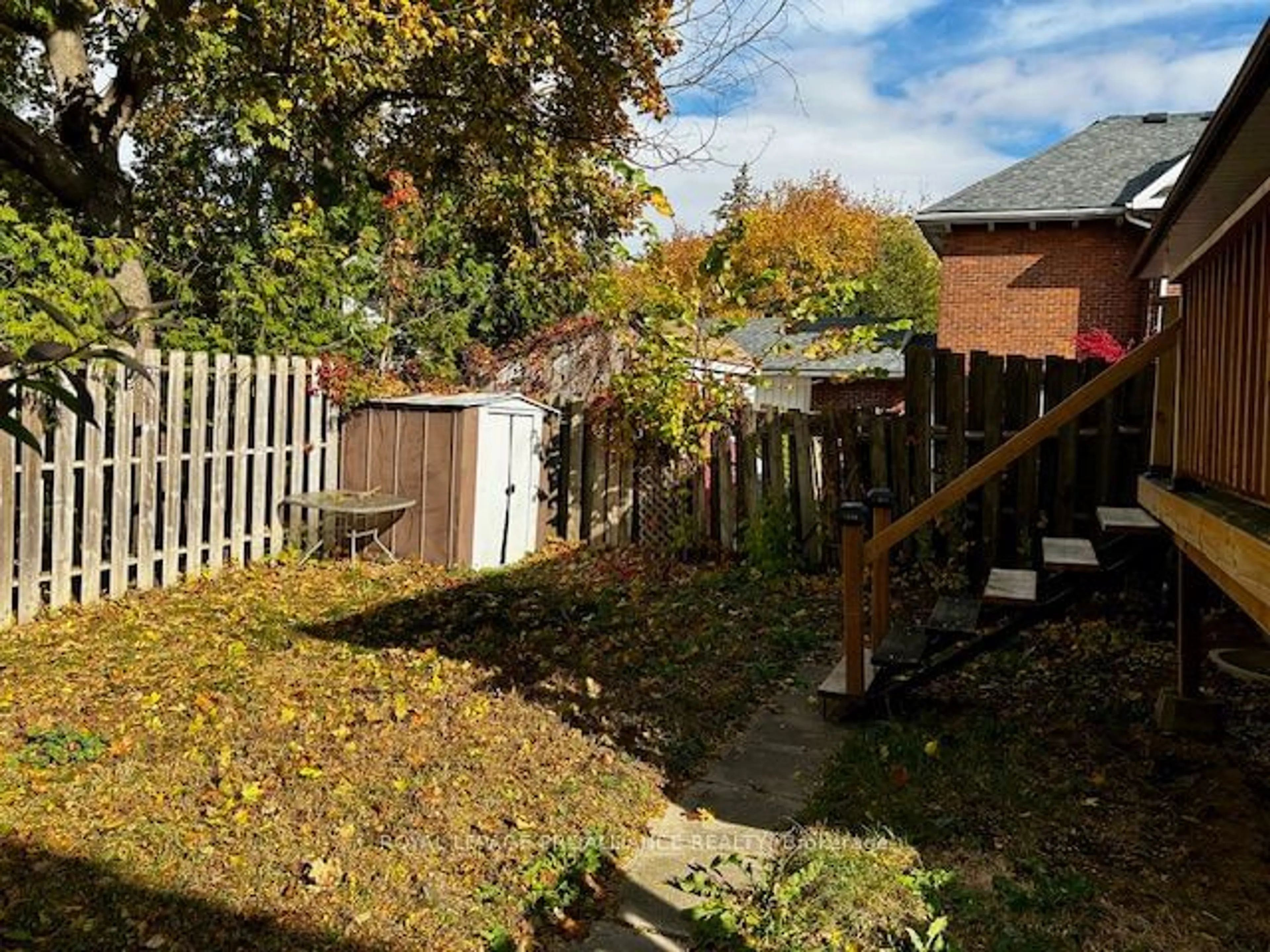 Patio, the fenced backyard for 60 Catharine St, Belleville Ontario K8P 1L7