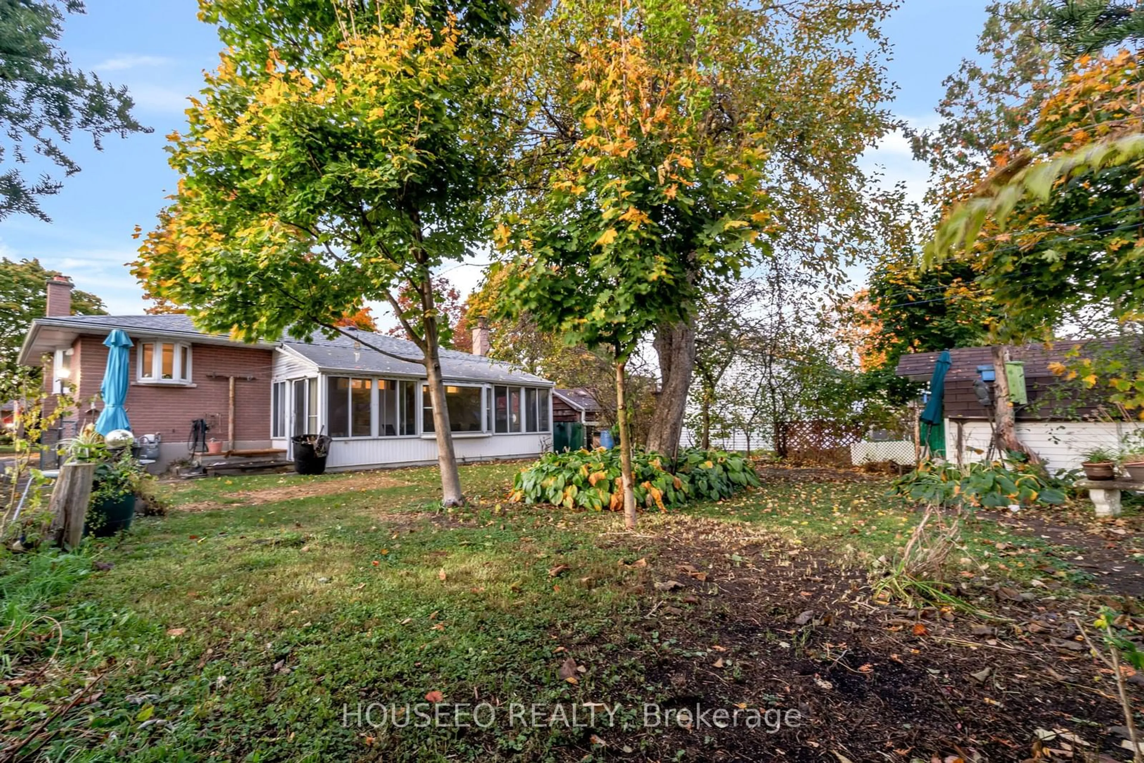 Patio, the fenced backyard for 46 Aponi Cres, London Ontario N5V 2V4