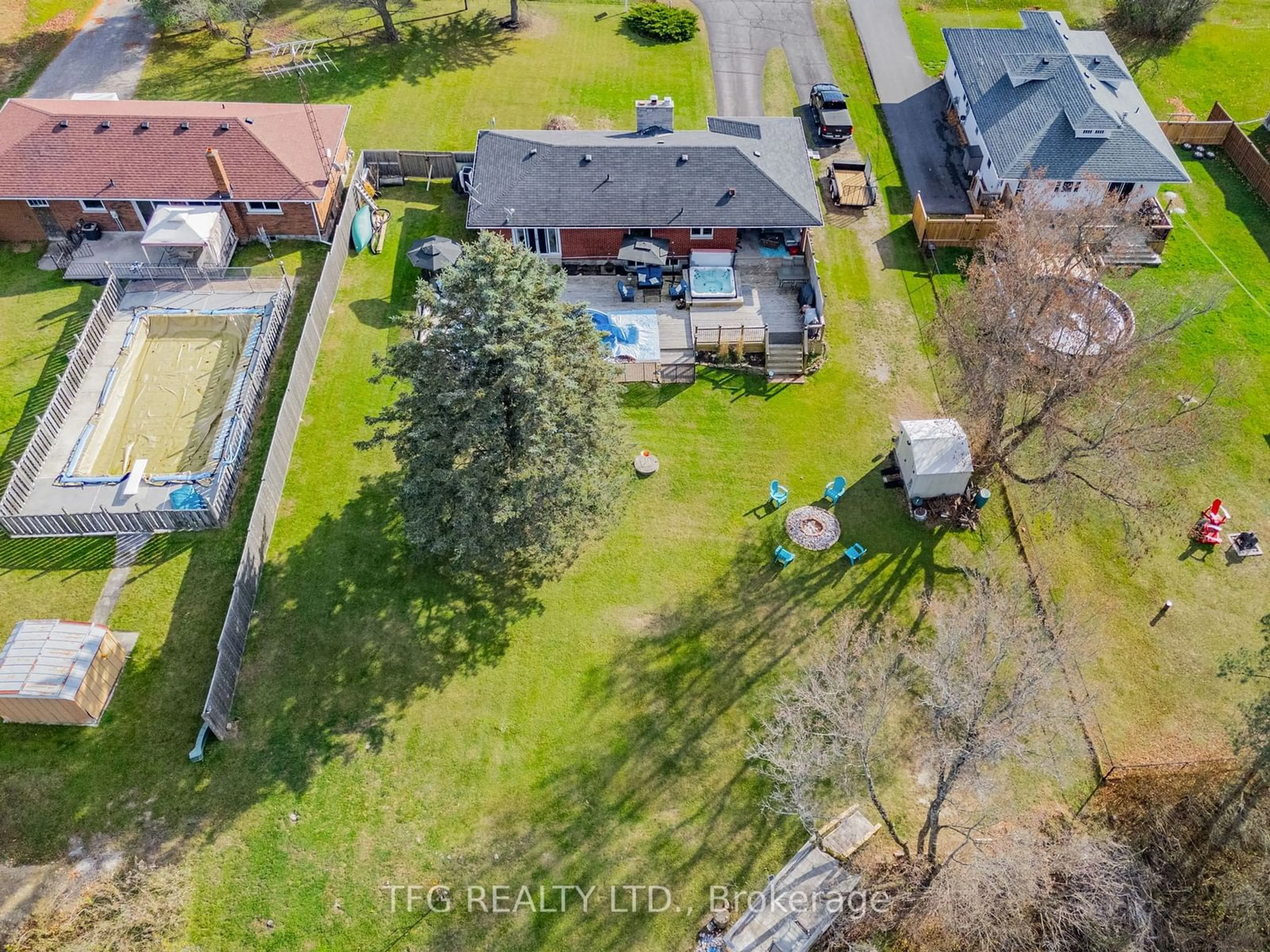 Frontside or backside of a home, the fenced backyard for 156 Pine St, Cramahe Ontario K0K 1M0