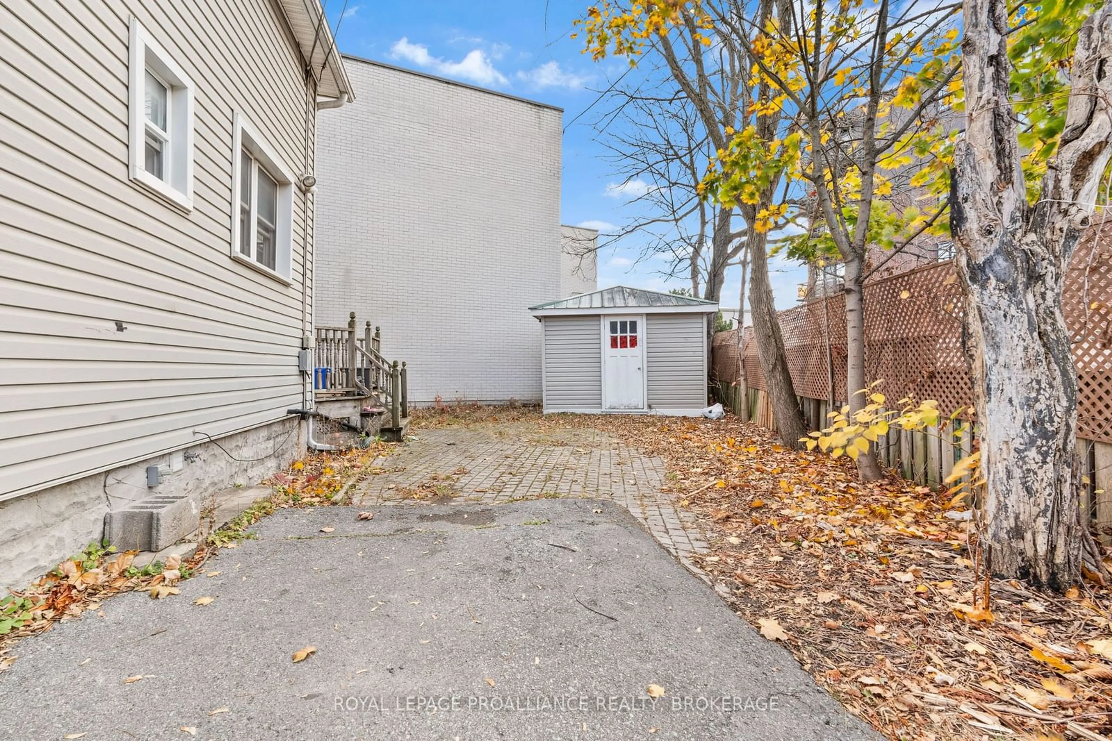 Patio, the fenced backyard for 321 Regent St, Kingston Ontario K7L 4K7