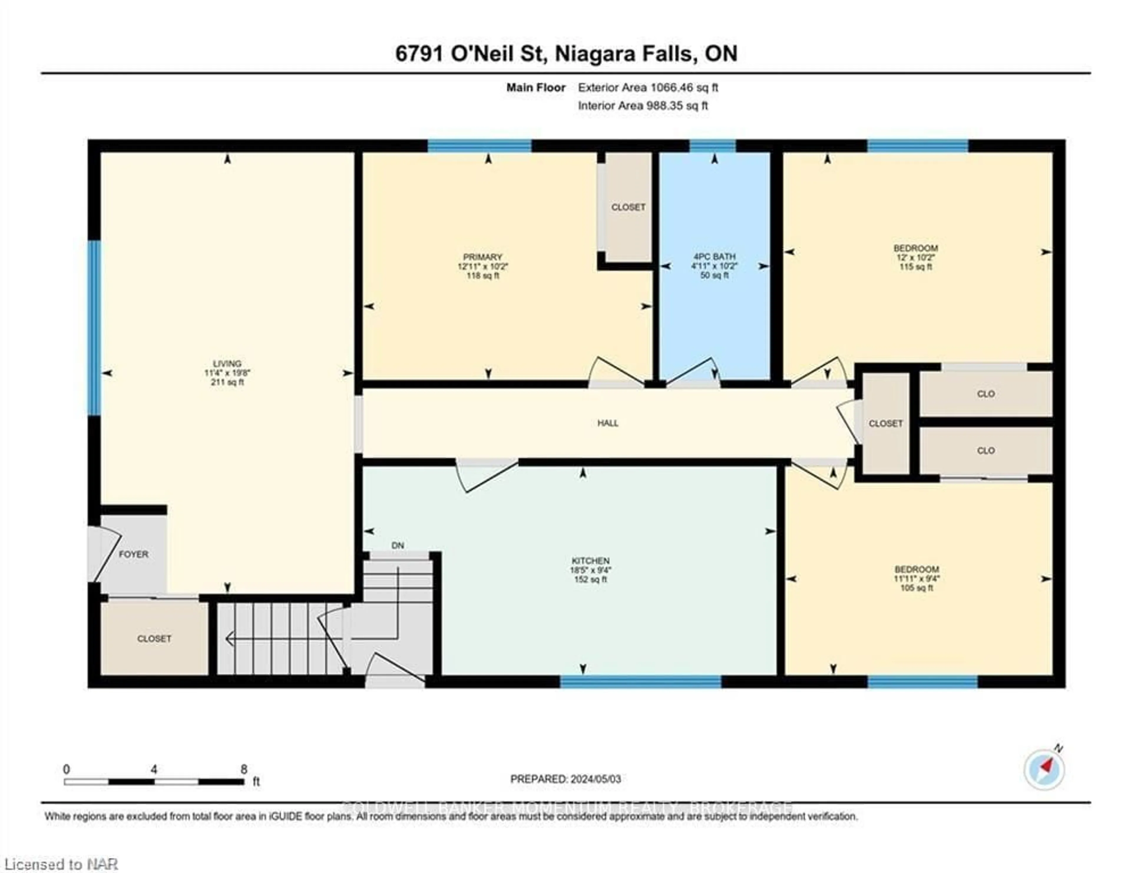 Floor plan for 6791 O'NEIL St, Niagara Falls Ontario L2J 1N3