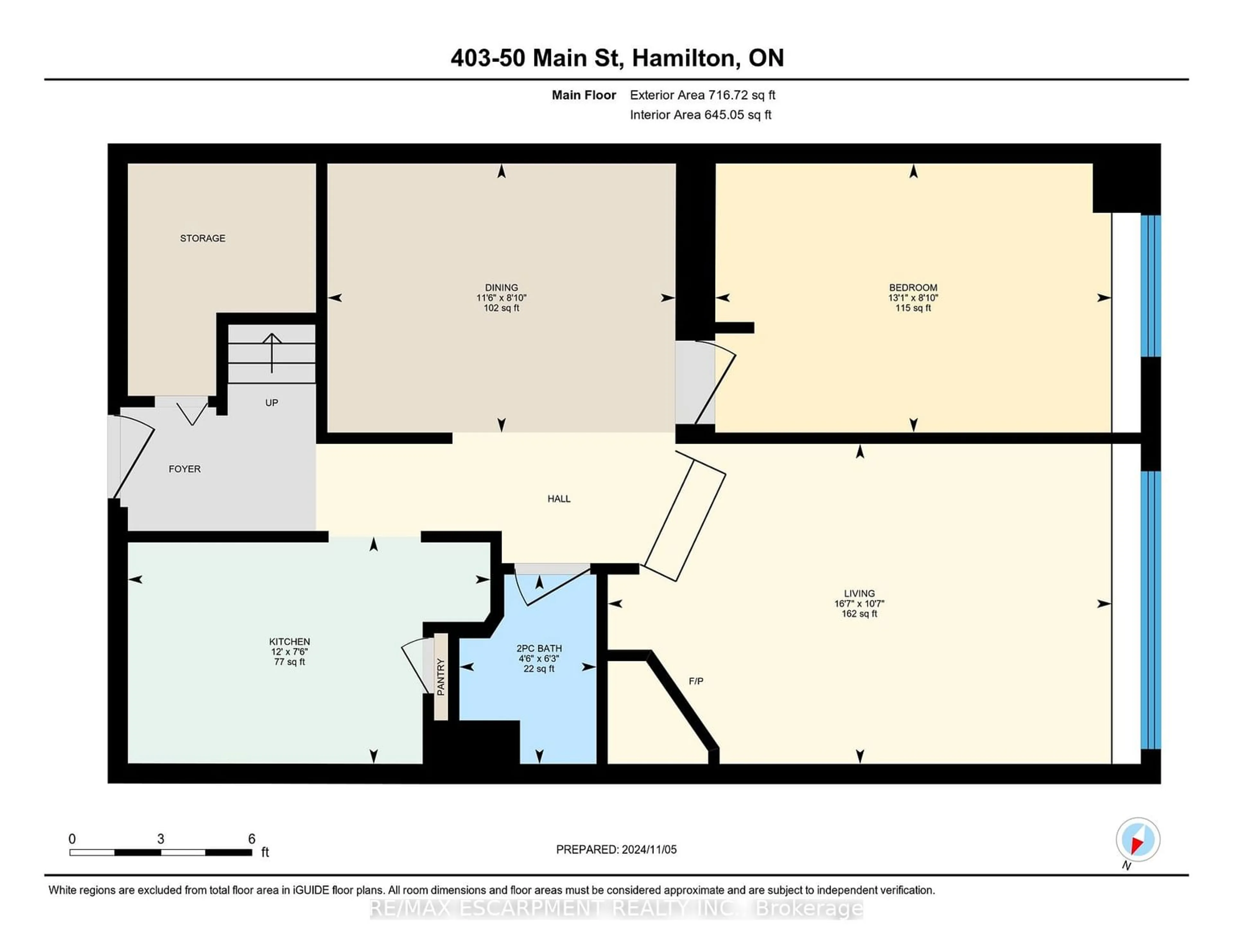 Floor plan for 50 Main St #403, Hamilton Ontario L9H 6P8