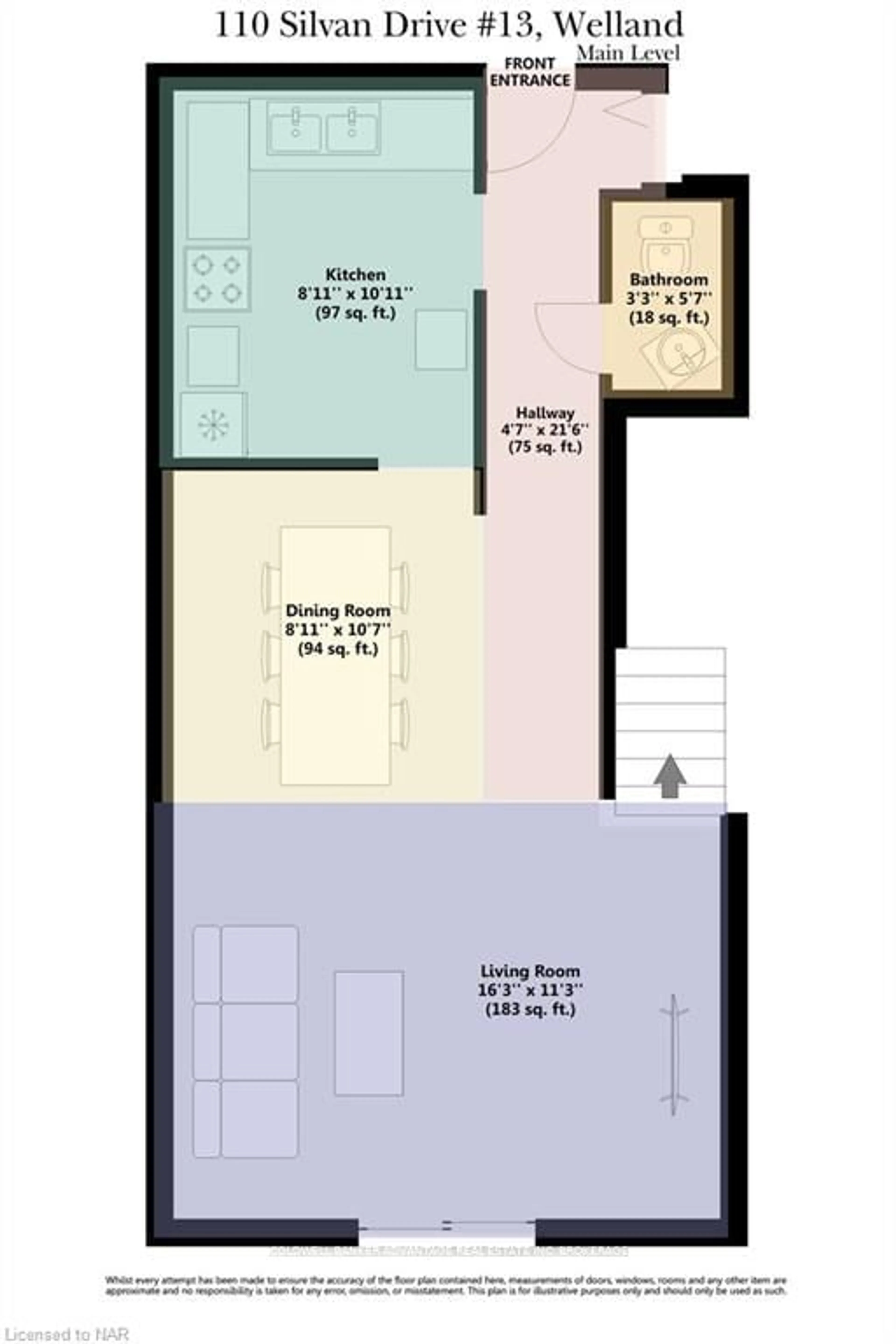 Floor plan for 110 SILVAN Dr #13, Welland Ontario L3C 6Z5