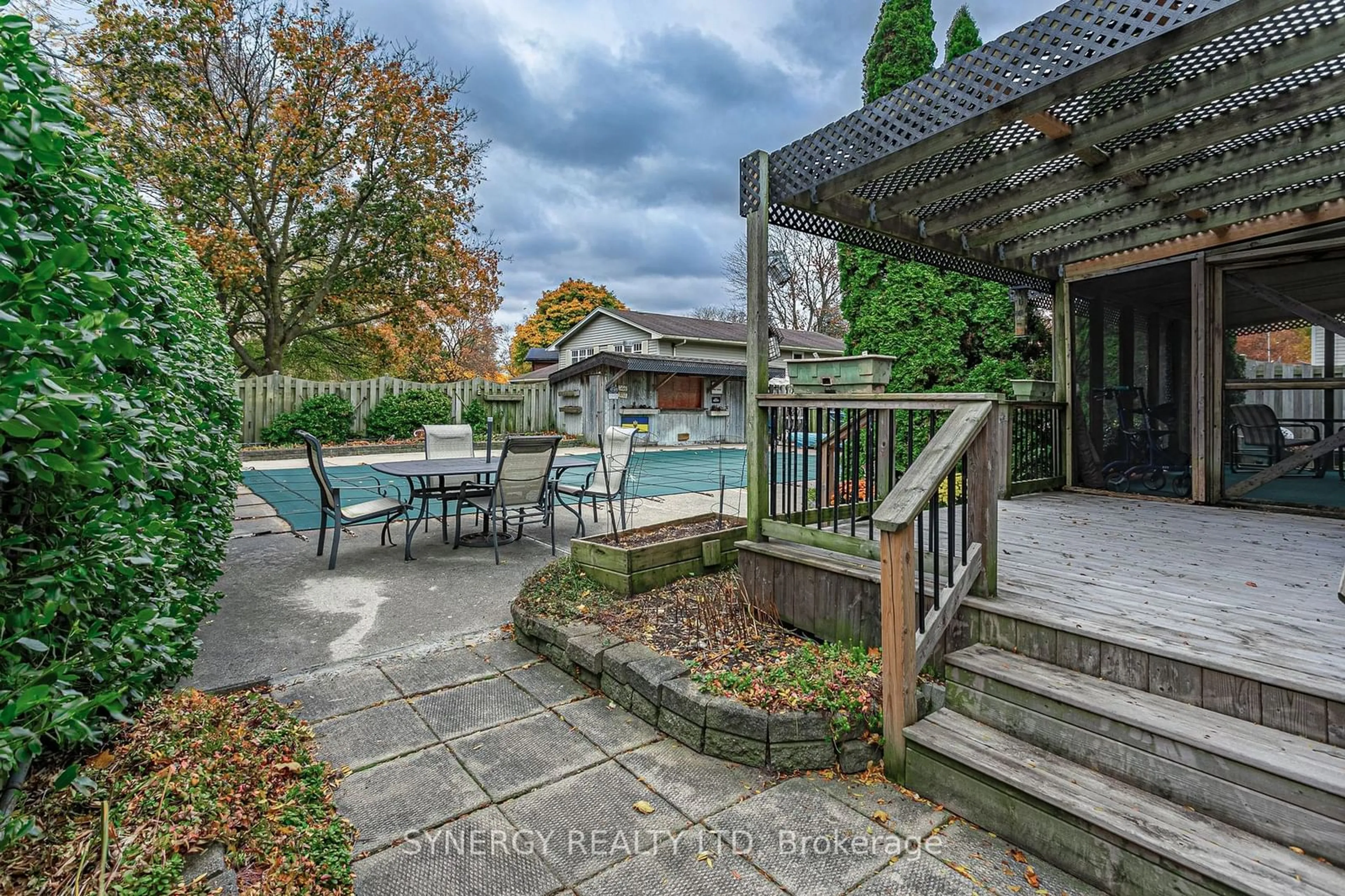 Patio, the fenced backyard for 208 Lamore Cres, Strathroy-Caradoc Ontario N7G 2C1