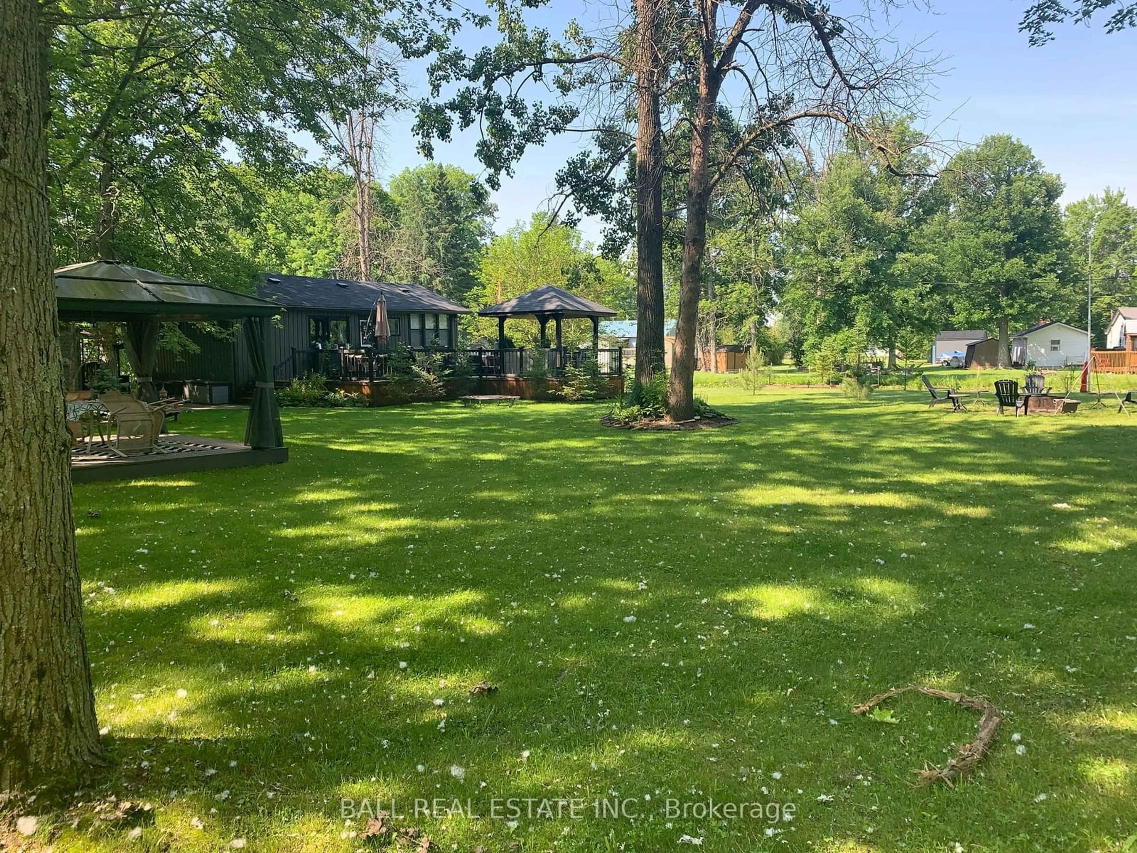 Patio, the fenced backyard for 86 Laguna Rd, Trent Hills Ontario K0L 1Y0