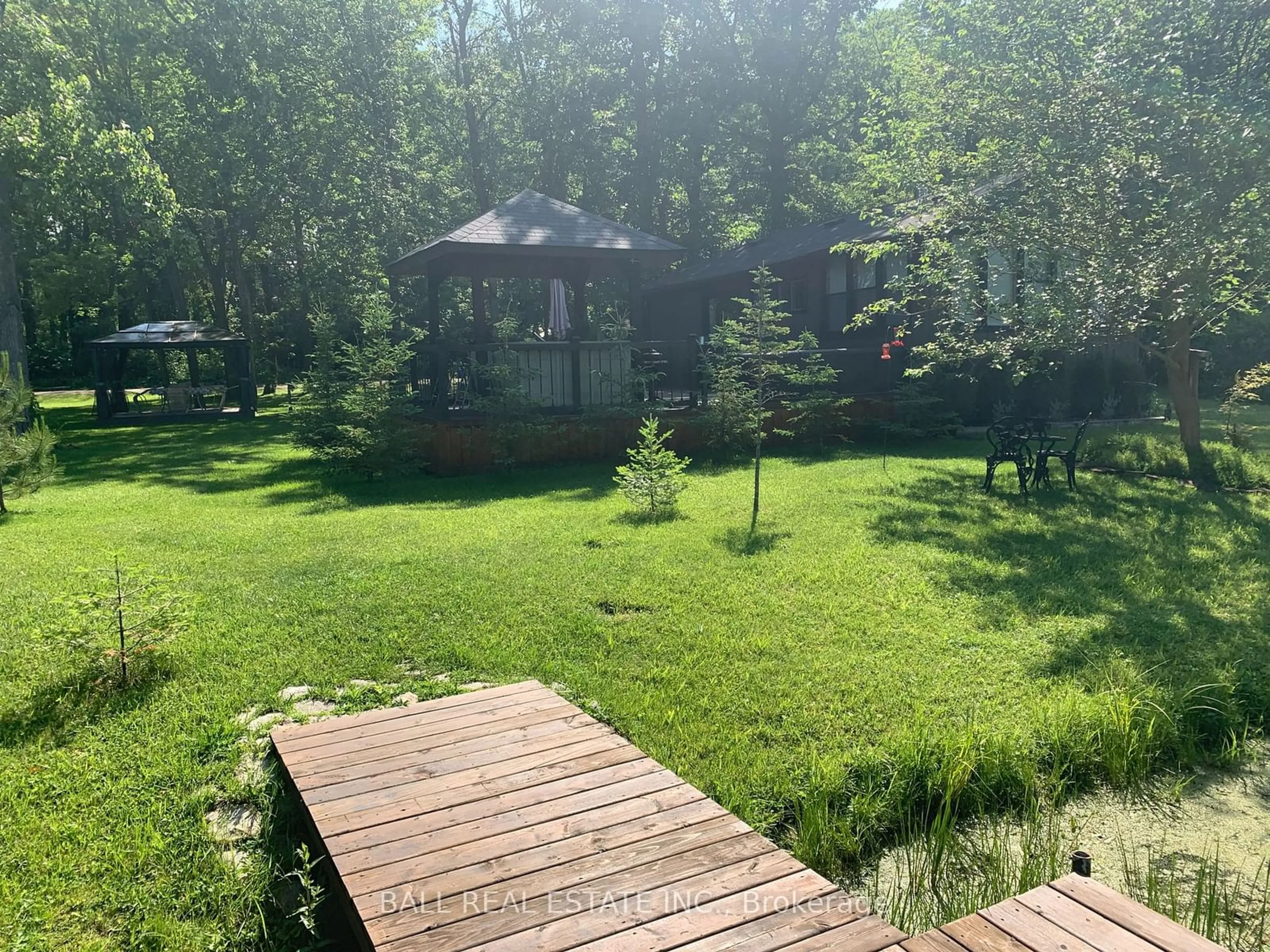 Patio, the fenced backyard for 86 Laguna Rd, Trent Hills Ontario K0L 1Y0