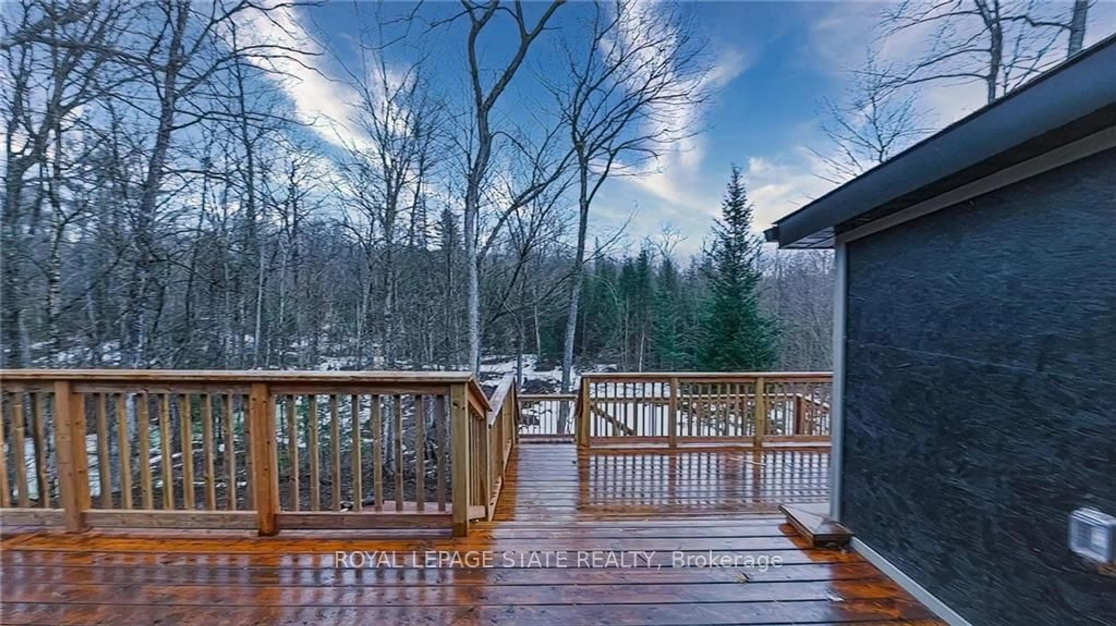 Patio, the fenced backyard for 106 Boundary Lane, Galway-Cavendish and Harvey Ontario K0M 2A0