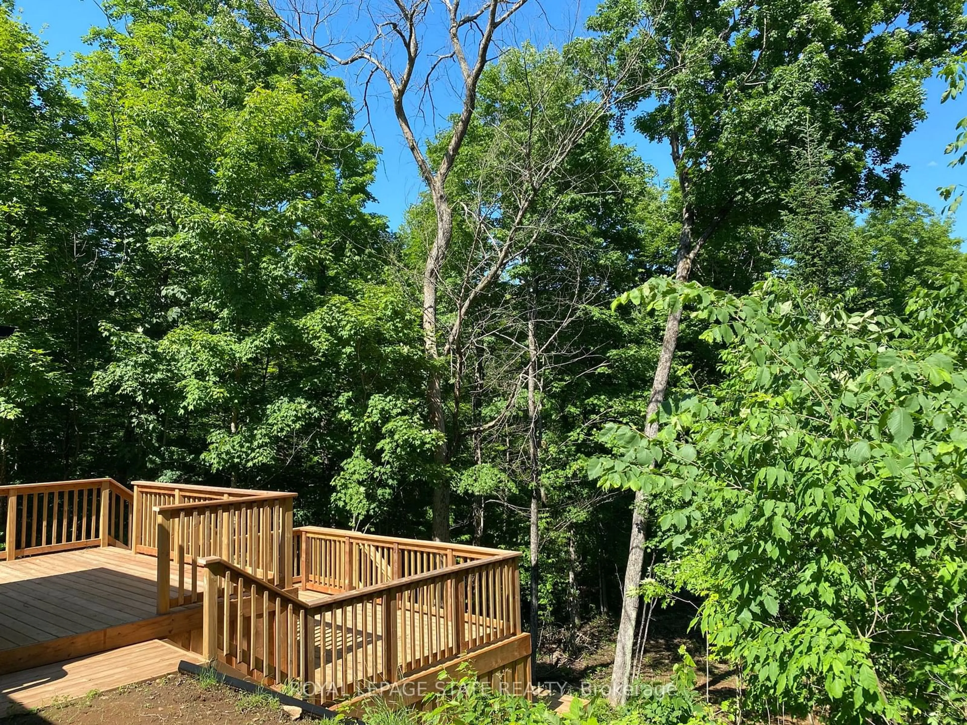 Patio, the fenced backyard for 106 Boundary Lane, Galway-Cavendish and Harvey Ontario K0M 2A0