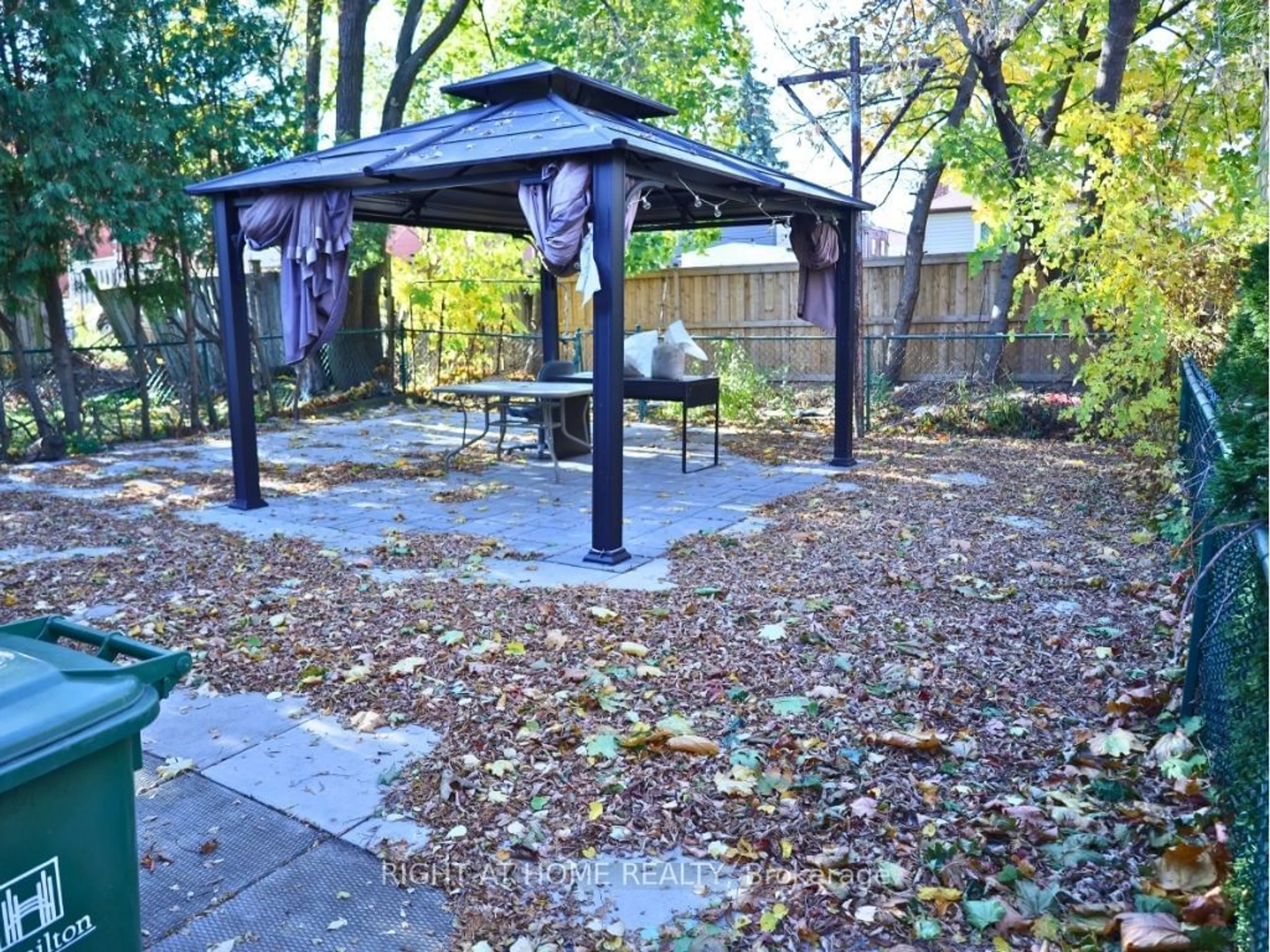 Patio, the fenced backyard for 574 Upper Sherman Ave, Hamilton Ontario L8V 3M1