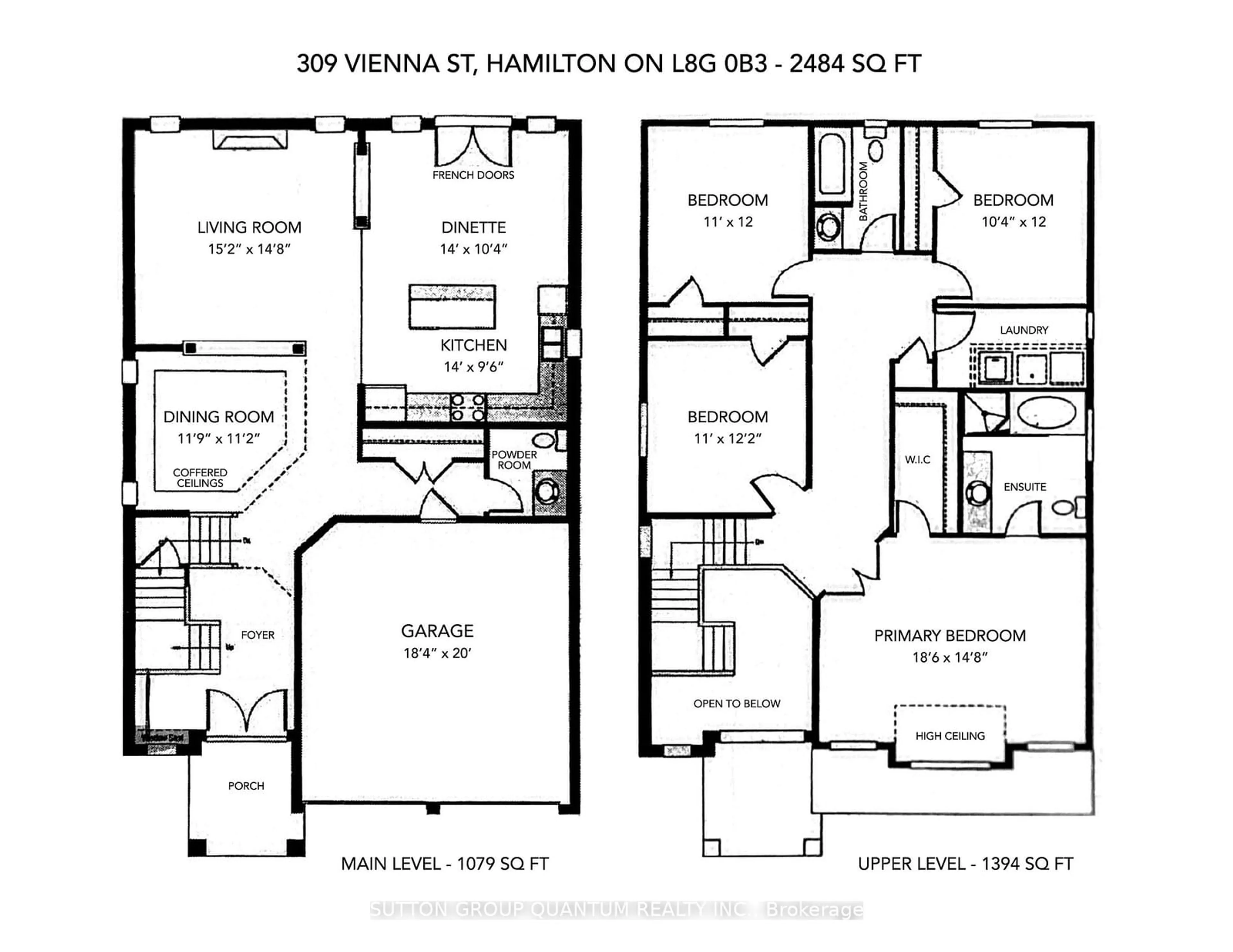 Floor plan for 309 Vienna St, Hamilton Ontario L8G 0B3