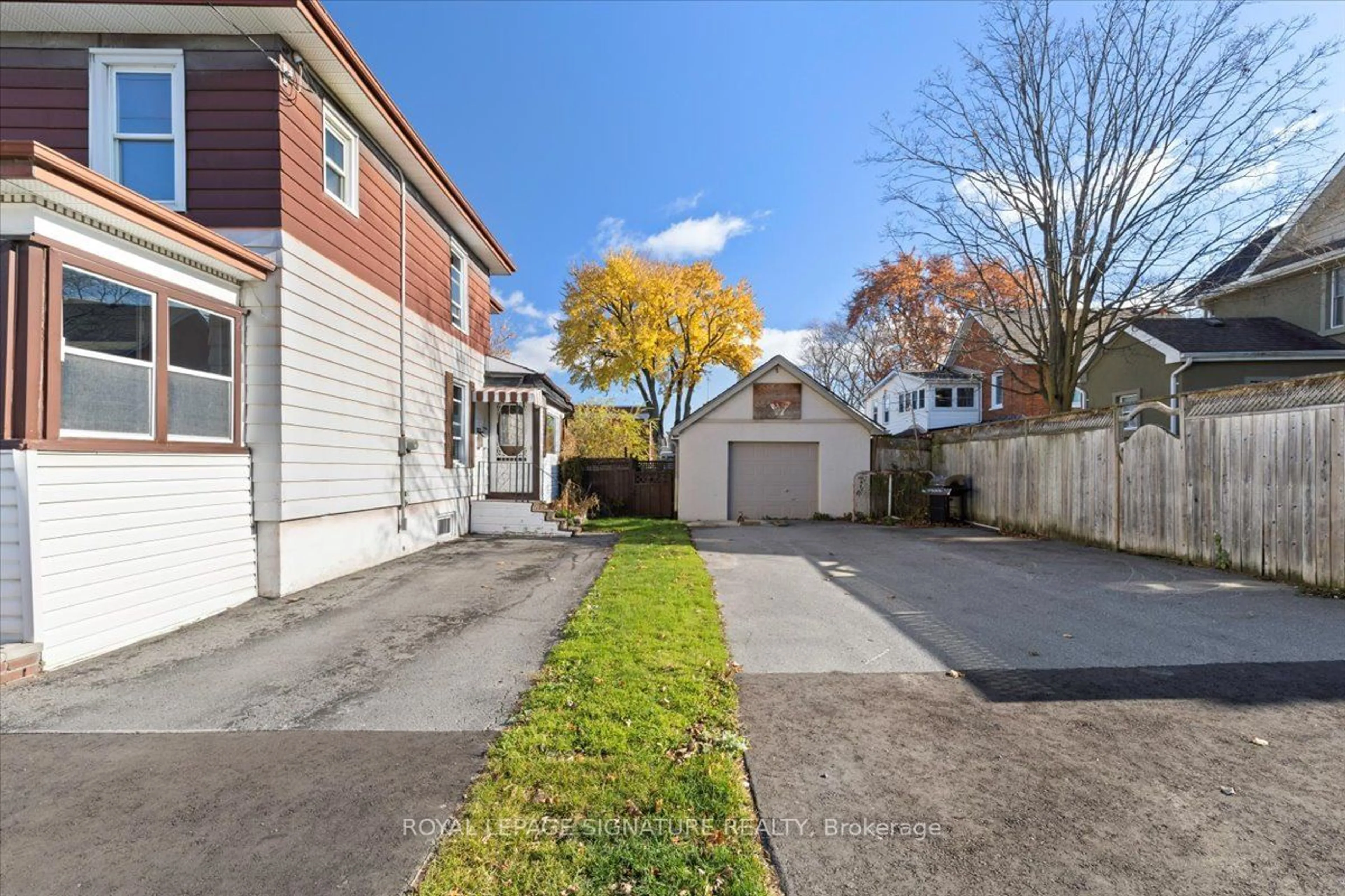 A pic from exterior of the house or condo, the fenced backyard for 5 Albion St, Belleville Ontario K8N 3R7