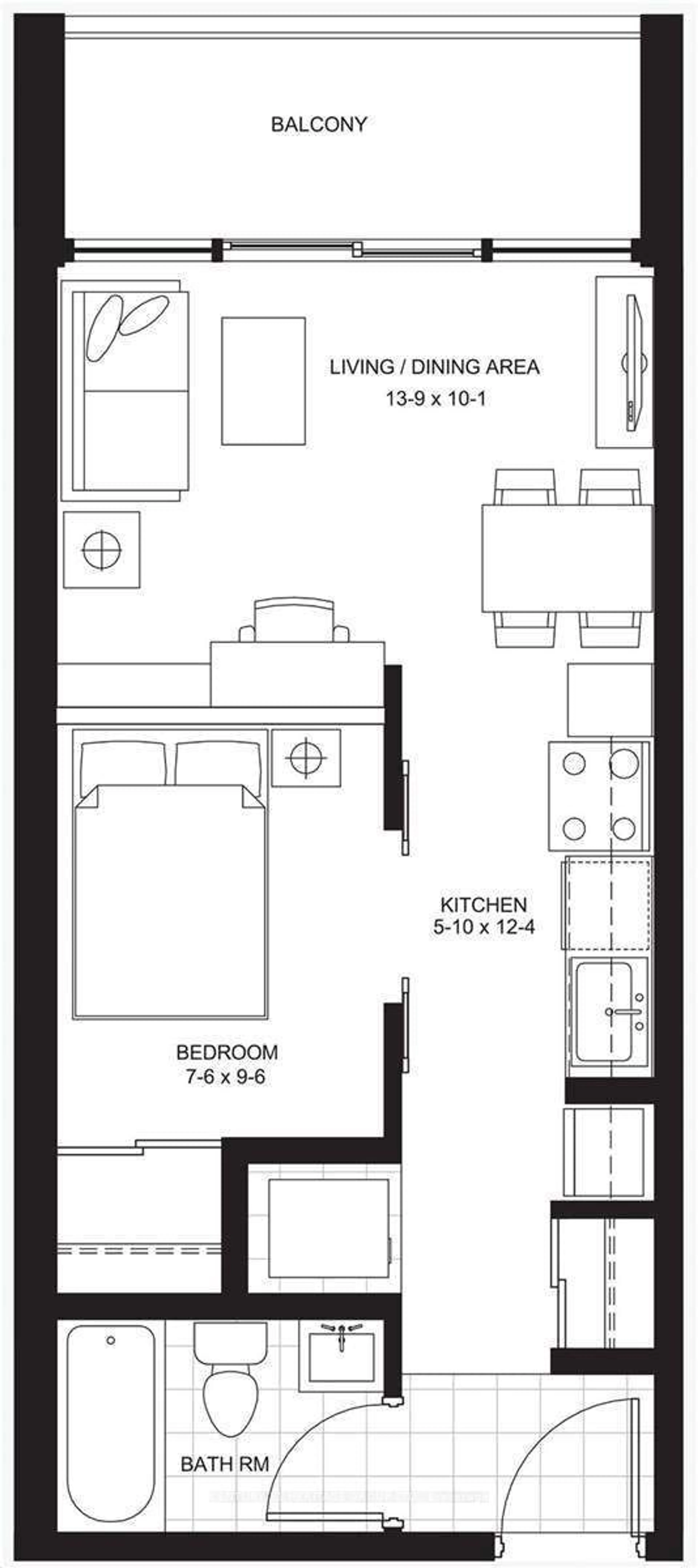 Floor plan for 257 Hemlock St #516, Waterloo Ontario N2L 3R4