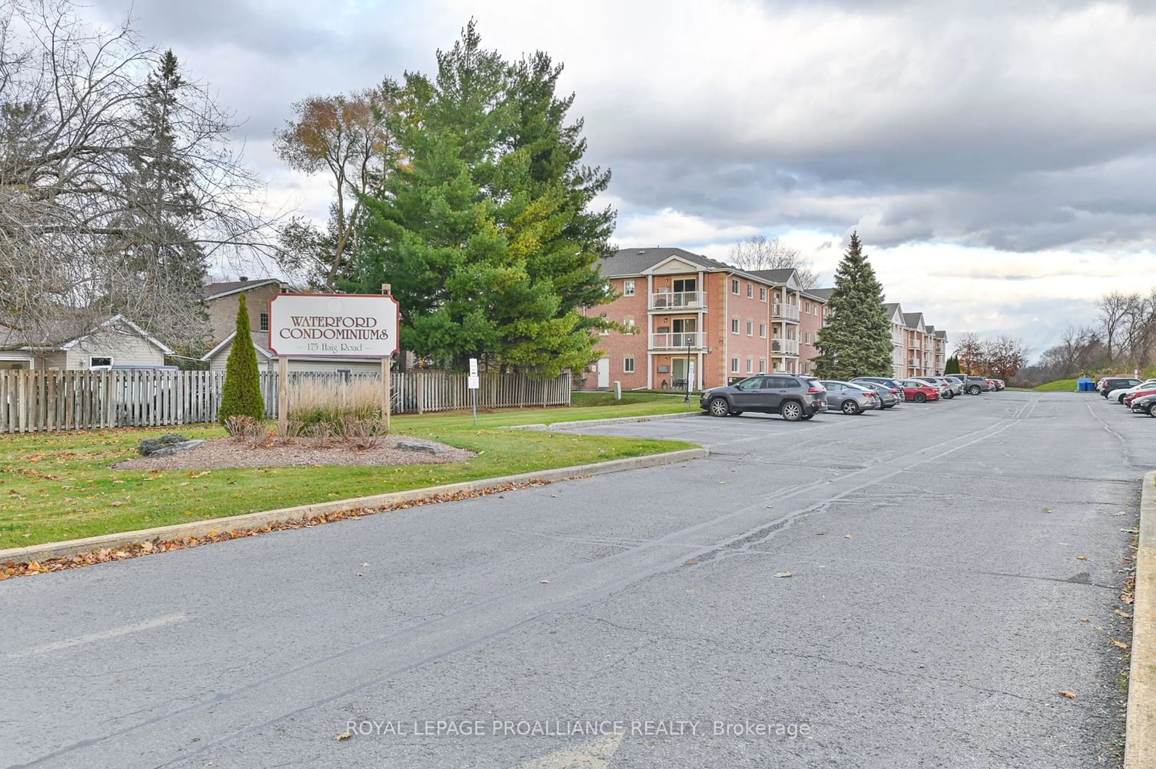 A pic from exterior of the house or condo, the street view for 175 Haig Rd #213, Belleville Ontario K8N 5R7