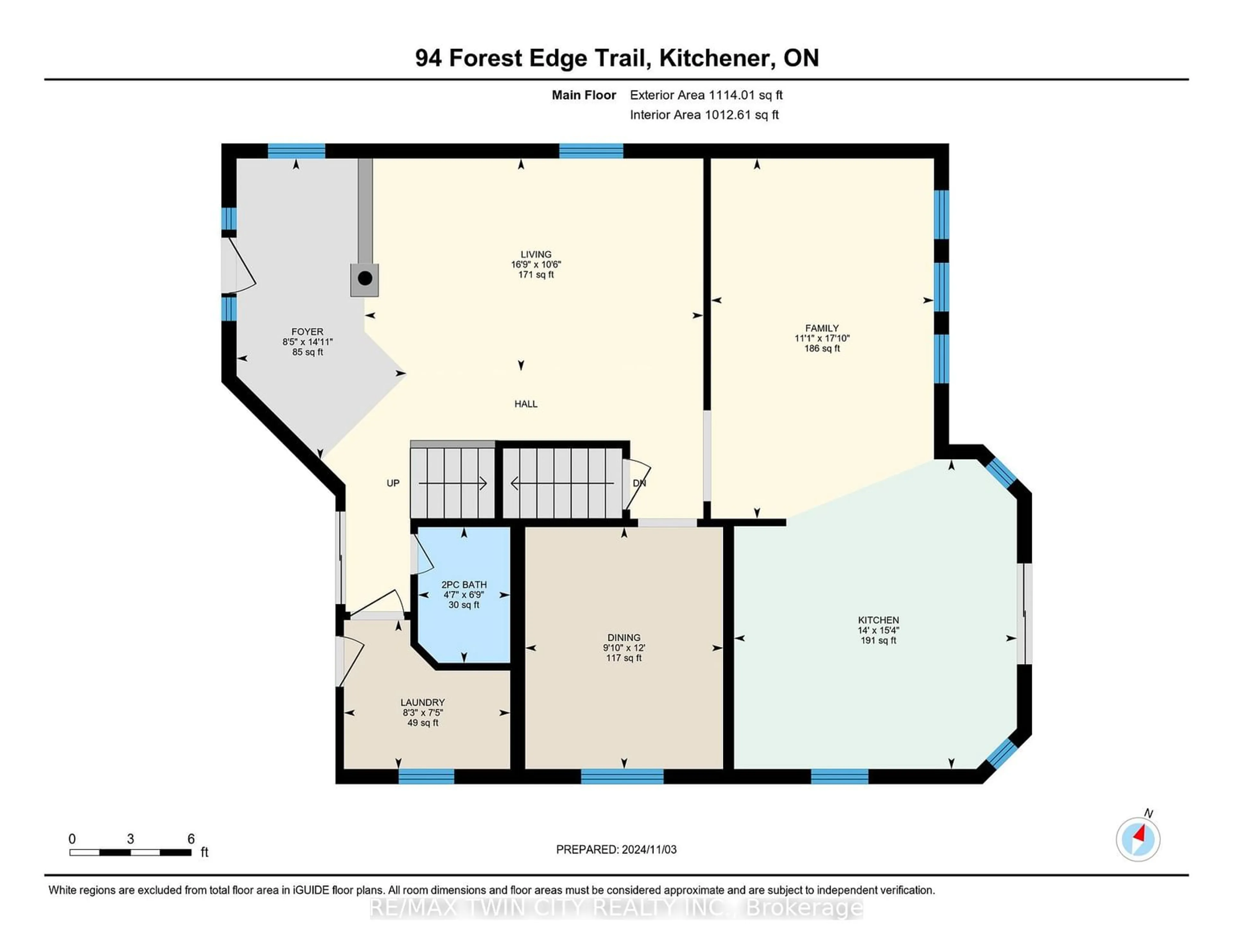 Floor plan for 94 Forest Edge Tr, Kitchener Ontario N2P 2L8