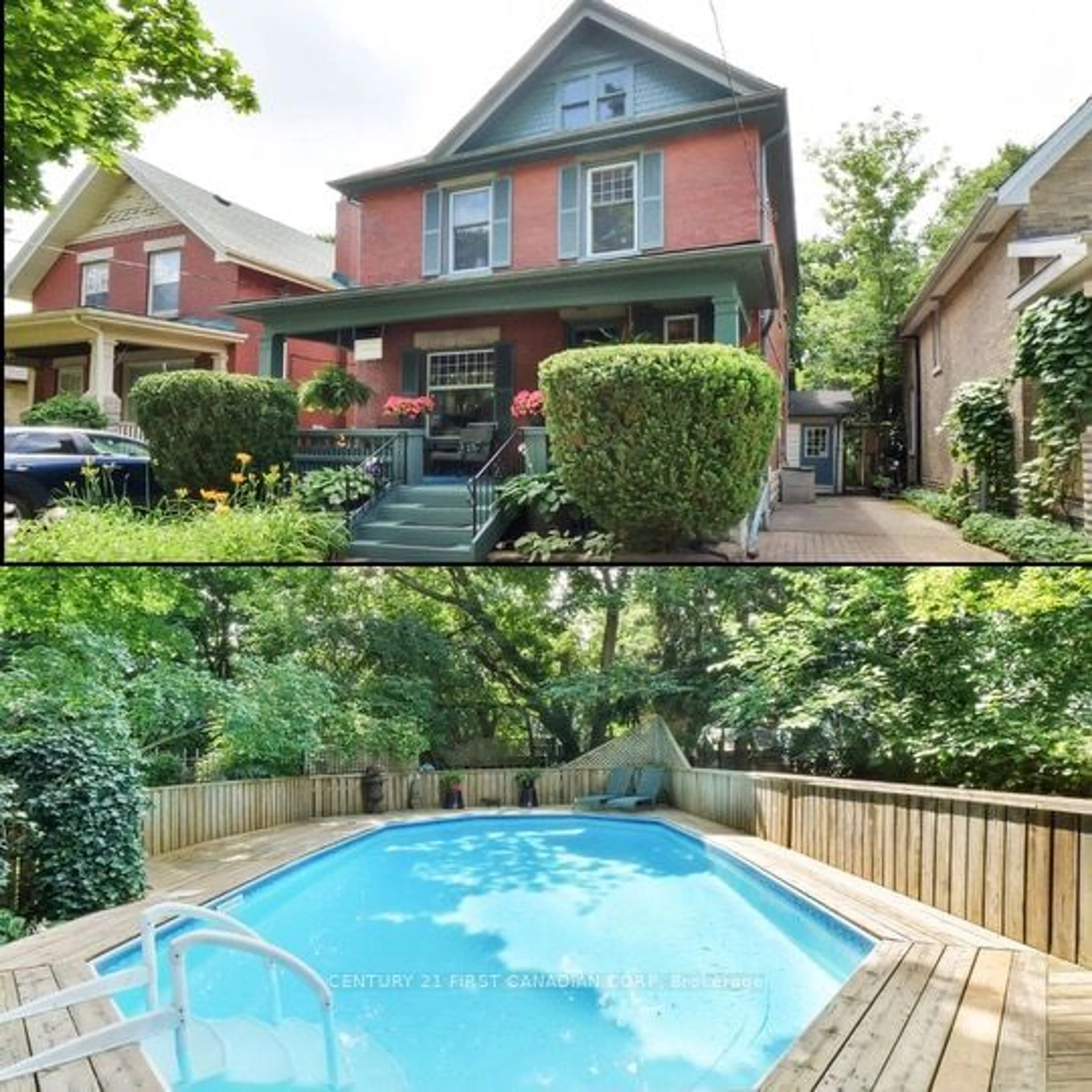 Frontside or backside of a home, the fenced backyard for 559 St James St, London Ontario N5Y 3P5