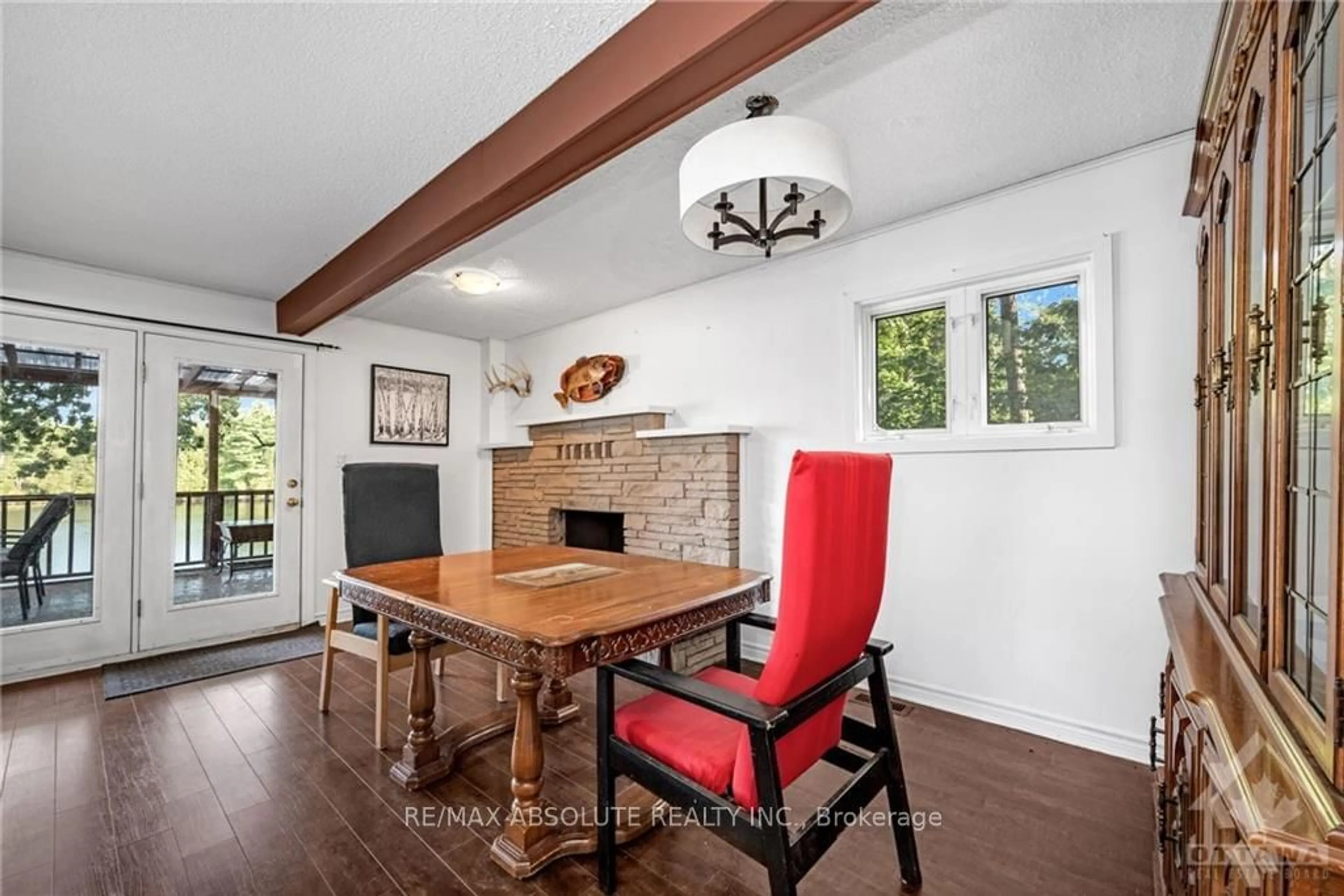 Dining room, wood floors, cottage for 3577 CALABOGIE Rd, Greater Madawaska Ontario K0J 1H0