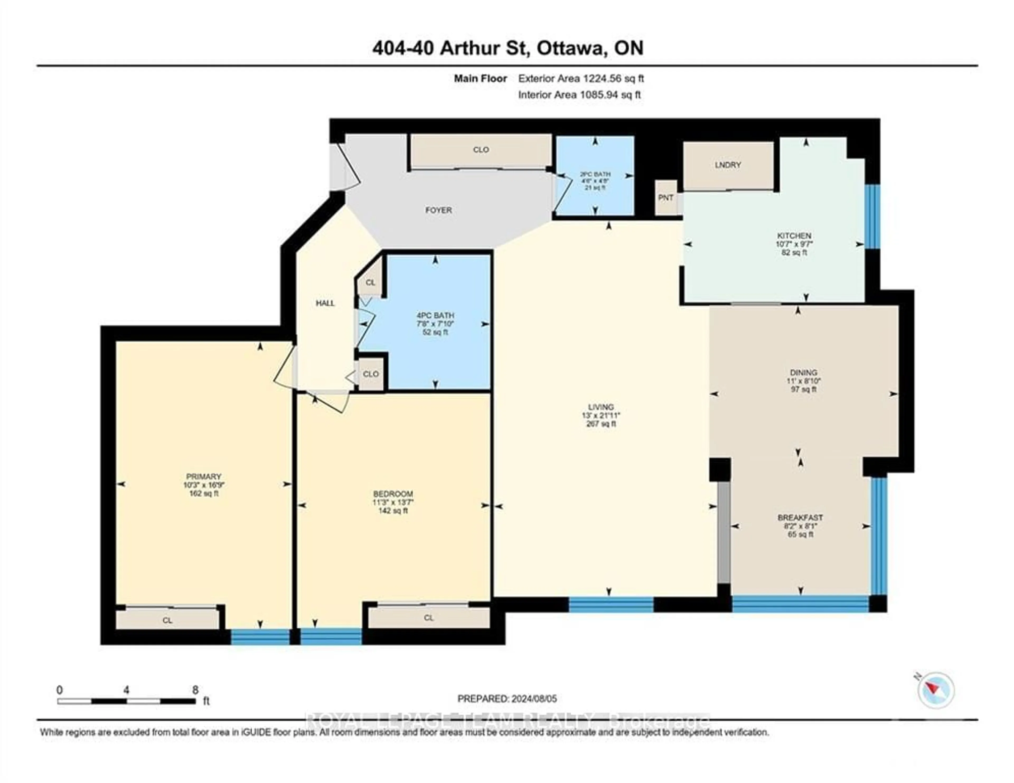 Floor plan for 40 ARTHUR St #404, West Centre Town Ontario K1R 7T5