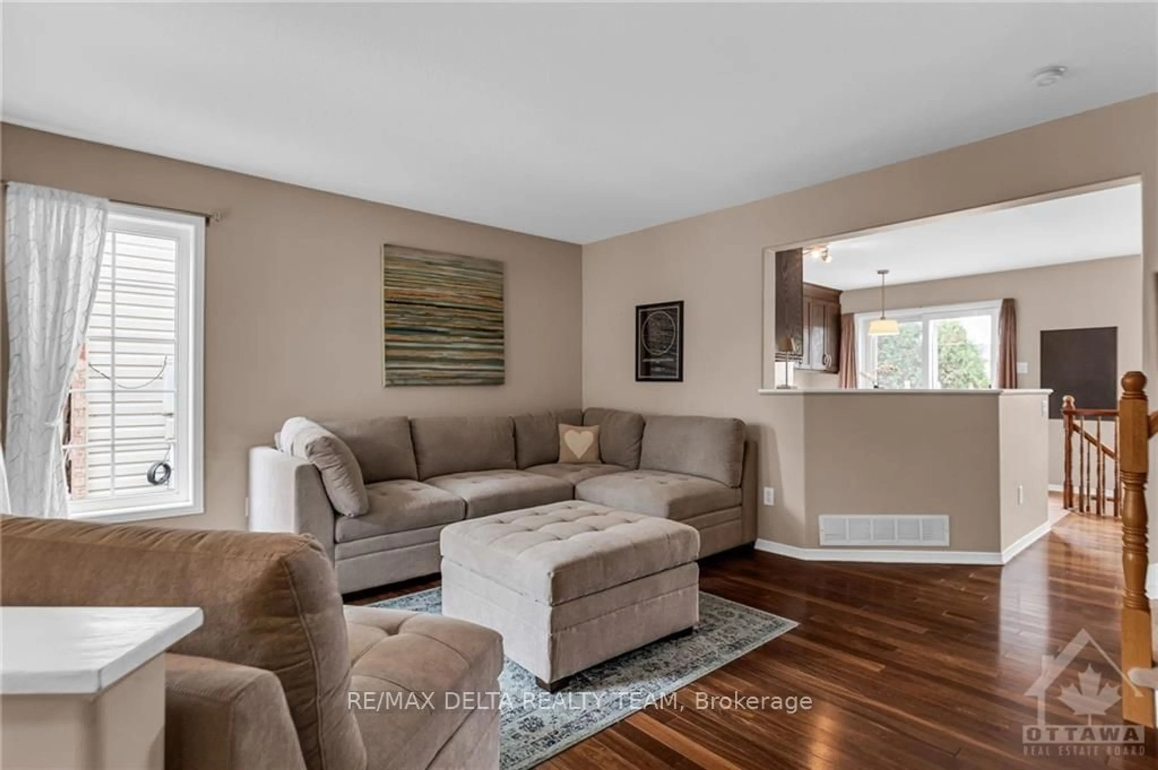 Living room, wood floors for 14 BOULDER Way, Barrhaven Ontario K2S 4R6