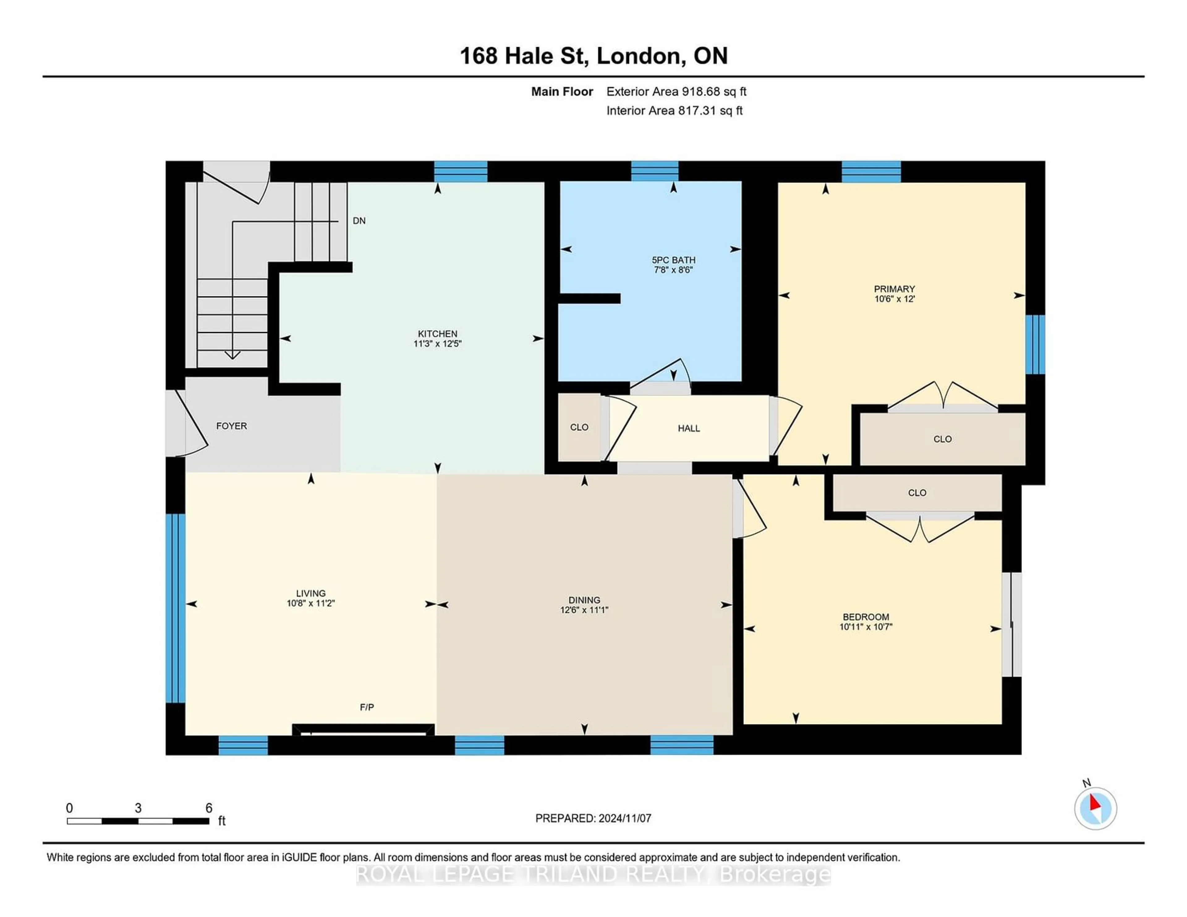 Floor plan for 168 Hale St, London Ontario N5W 1E7