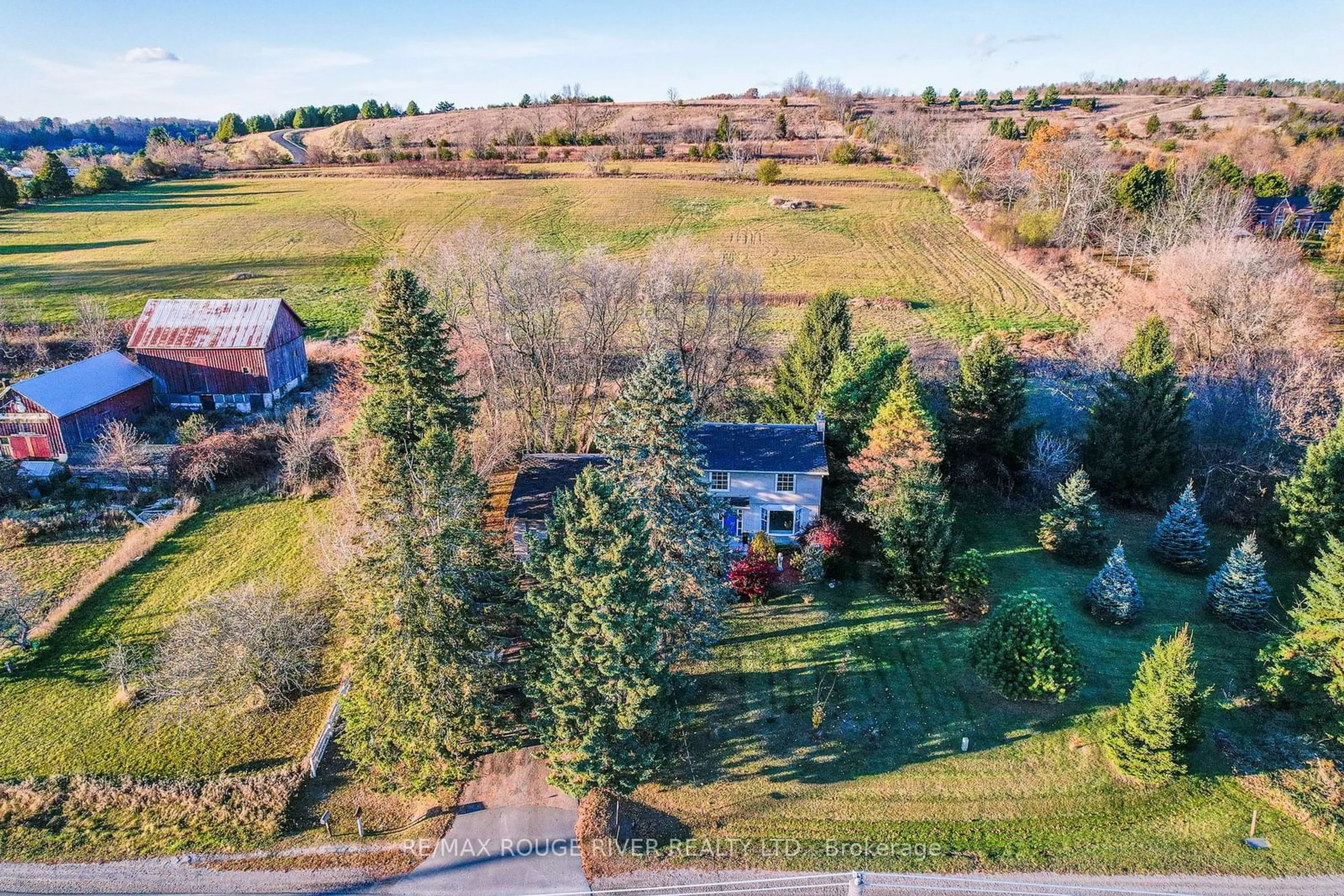 A pic from exterior of the house or condo, the fenced backyard for 13956 County 2 Rd, Cramahe Ontario K0K 1S0