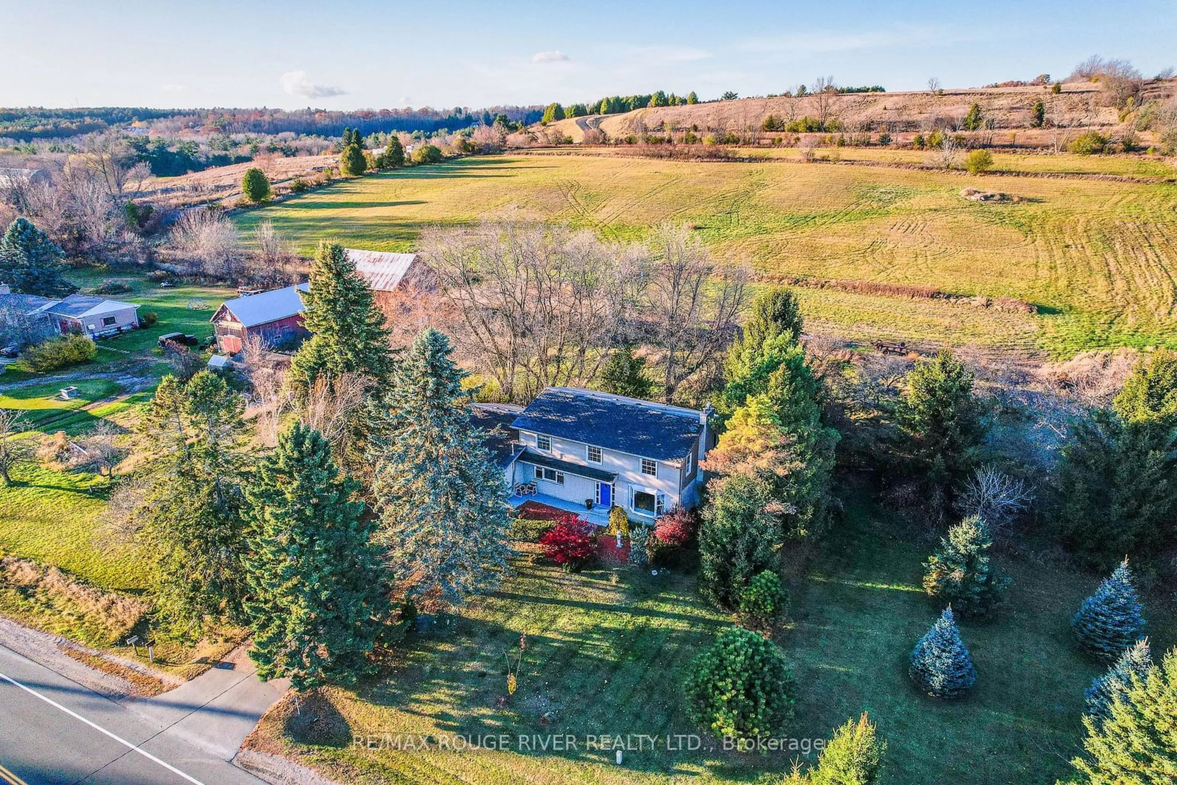 A pic from exterior of the house or condo, the fenced backyard for 13956 County 2 Rd, Cramahe Ontario K0K 1S0