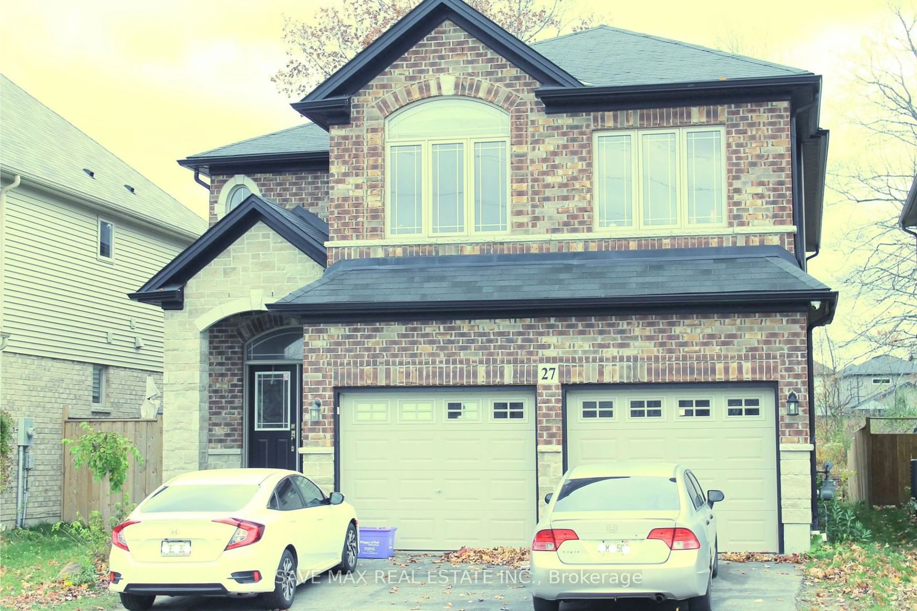 Home with brick exterior material for 27 Elmbank Tr, Kitchener Ontario N2R 0B3