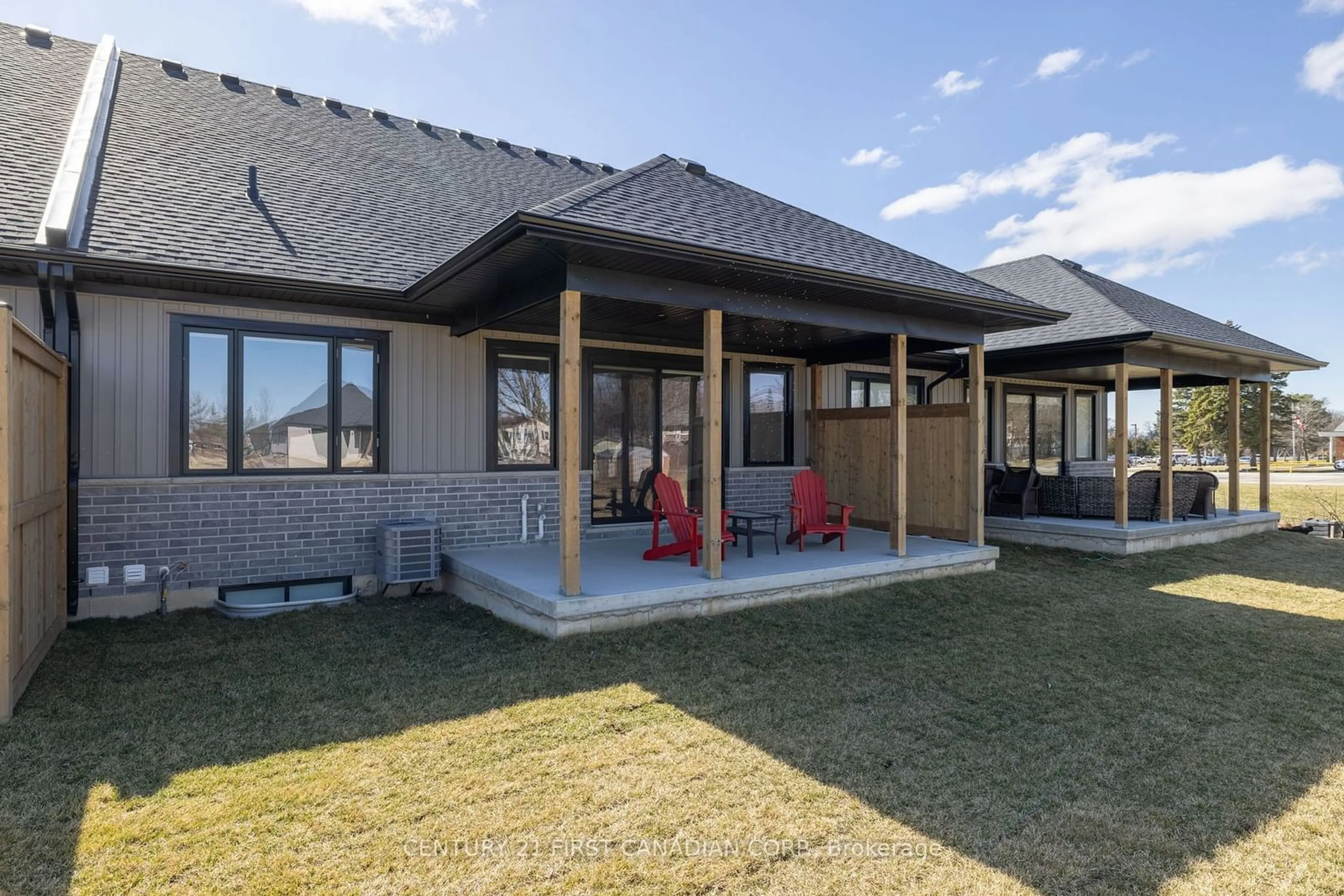 Patio, the fenced backyard for 481 Kip Lane, Plympton-Wyoming Ontario N0N 1T0