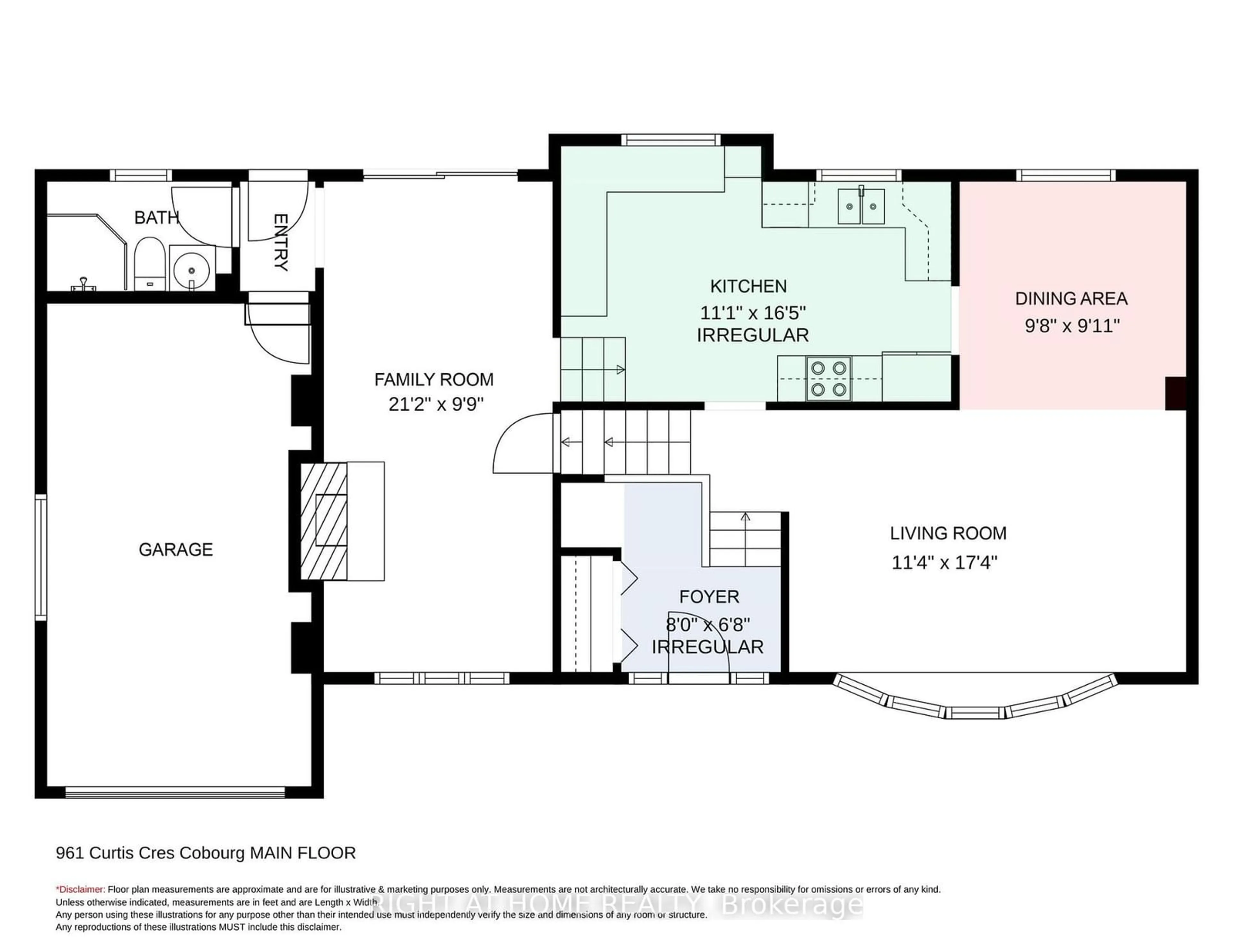 Floor plan for 961 Curtis Cres, Cobourg Ontario K9A 2W4