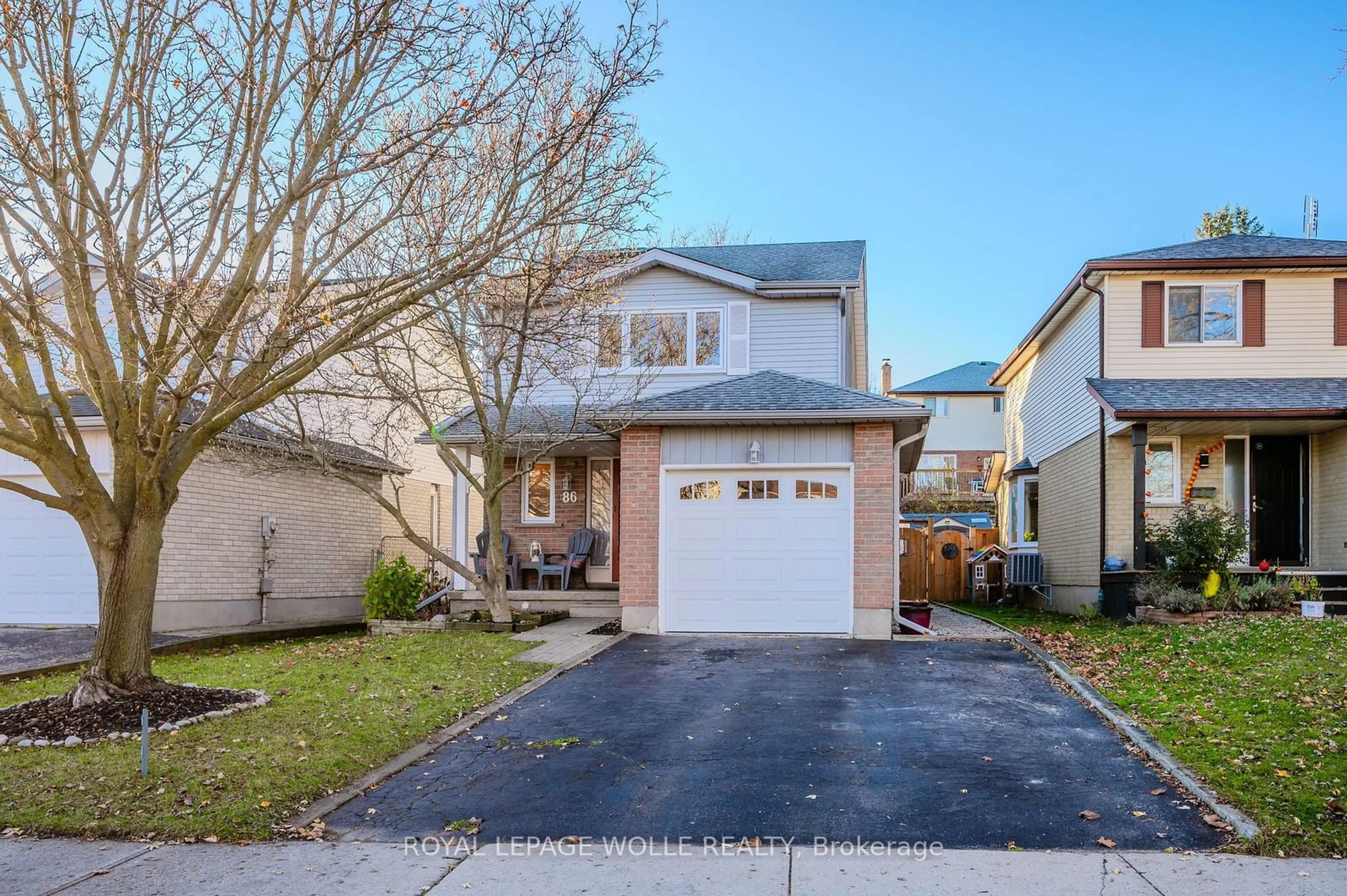 Frontside or backside of a home, the street view for 86 Brembel St, Kitchener Ontario N2B 3T8