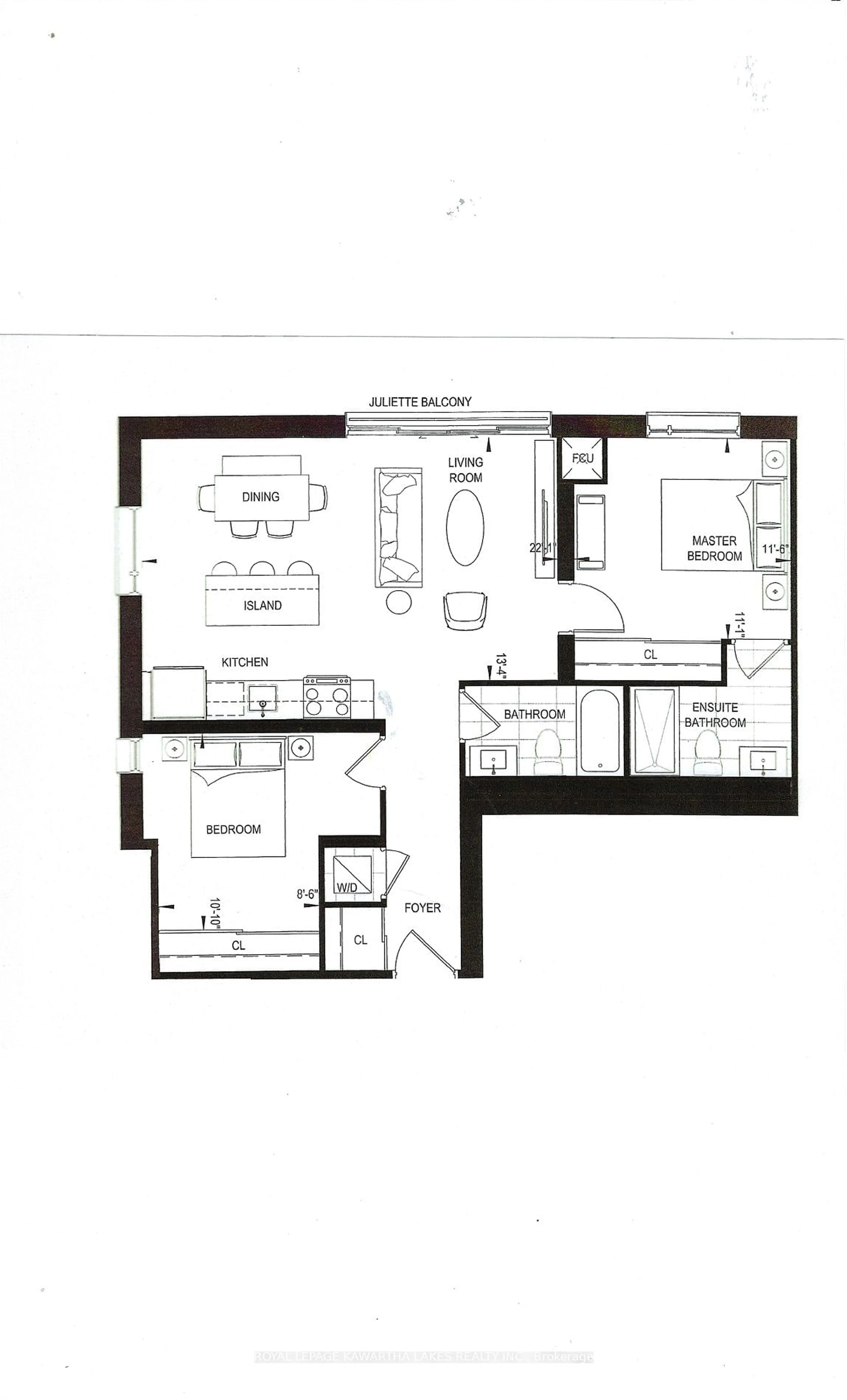 Floor plan for 195 HUNTER St #404, Peterborough Ontario K9H 1G9