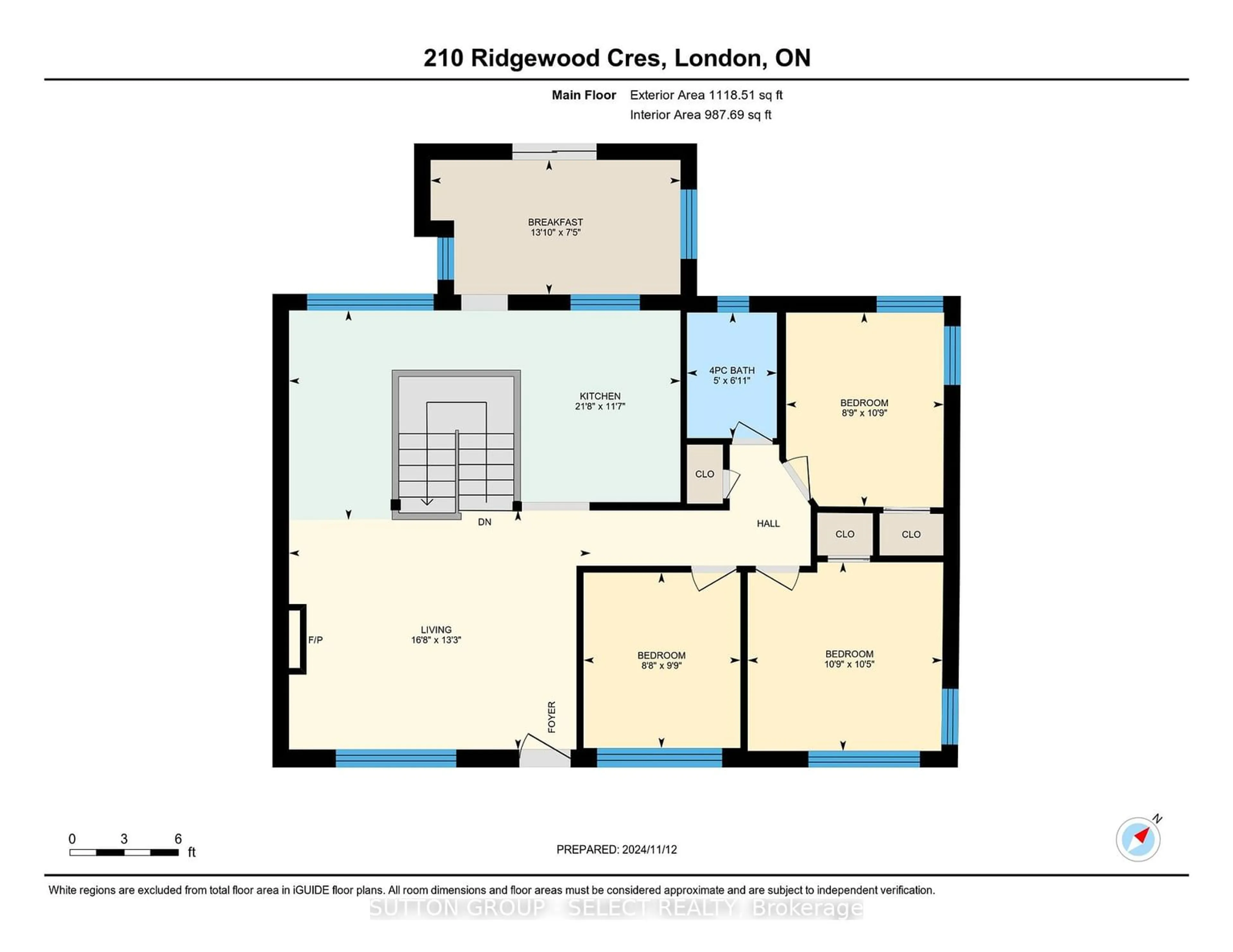 Floor plan for 210 Ridgewood Cres, London Ontario N6J 3G6