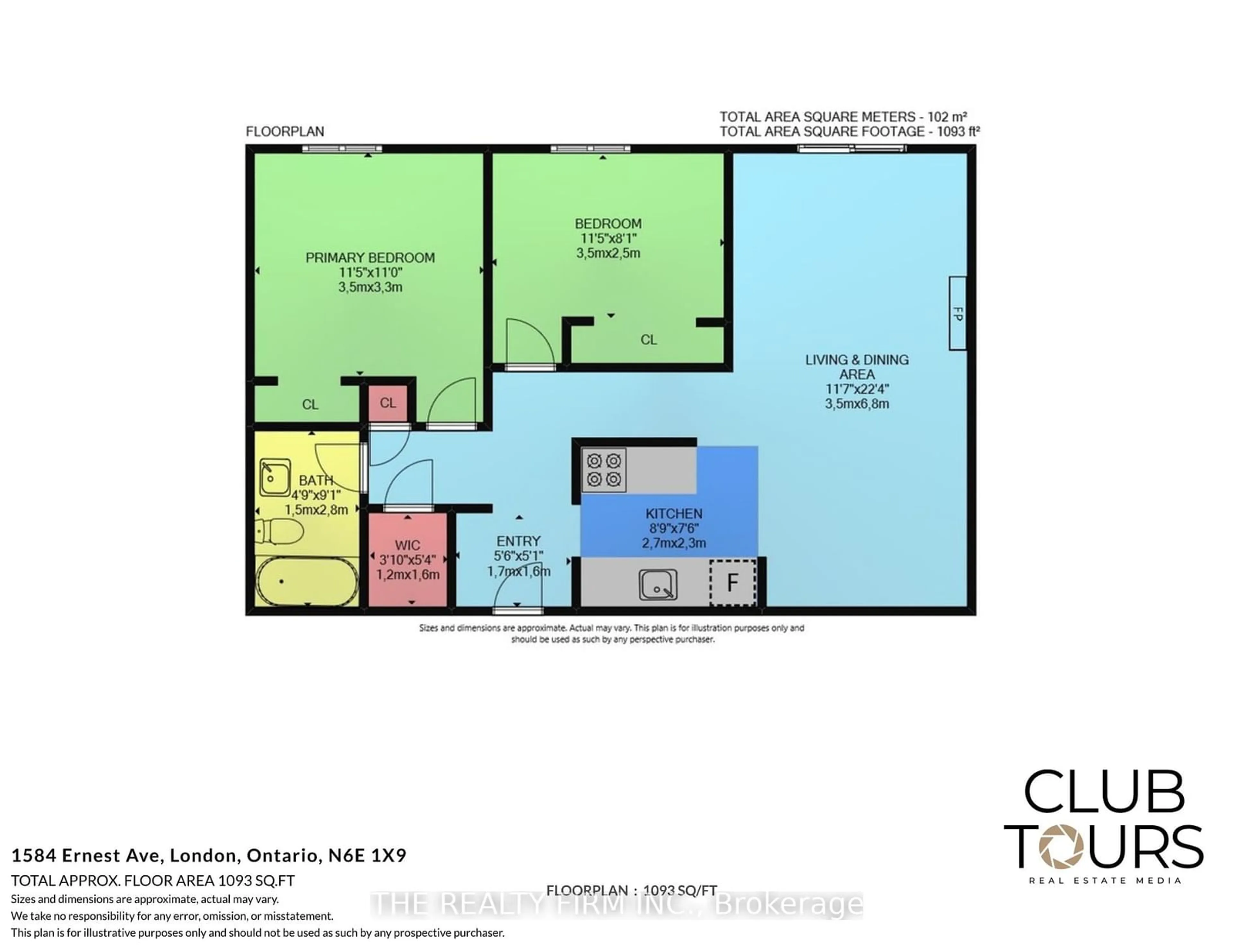 Floor plan for 1584 Ernest Ave #308, London Ontario N6E 1X9