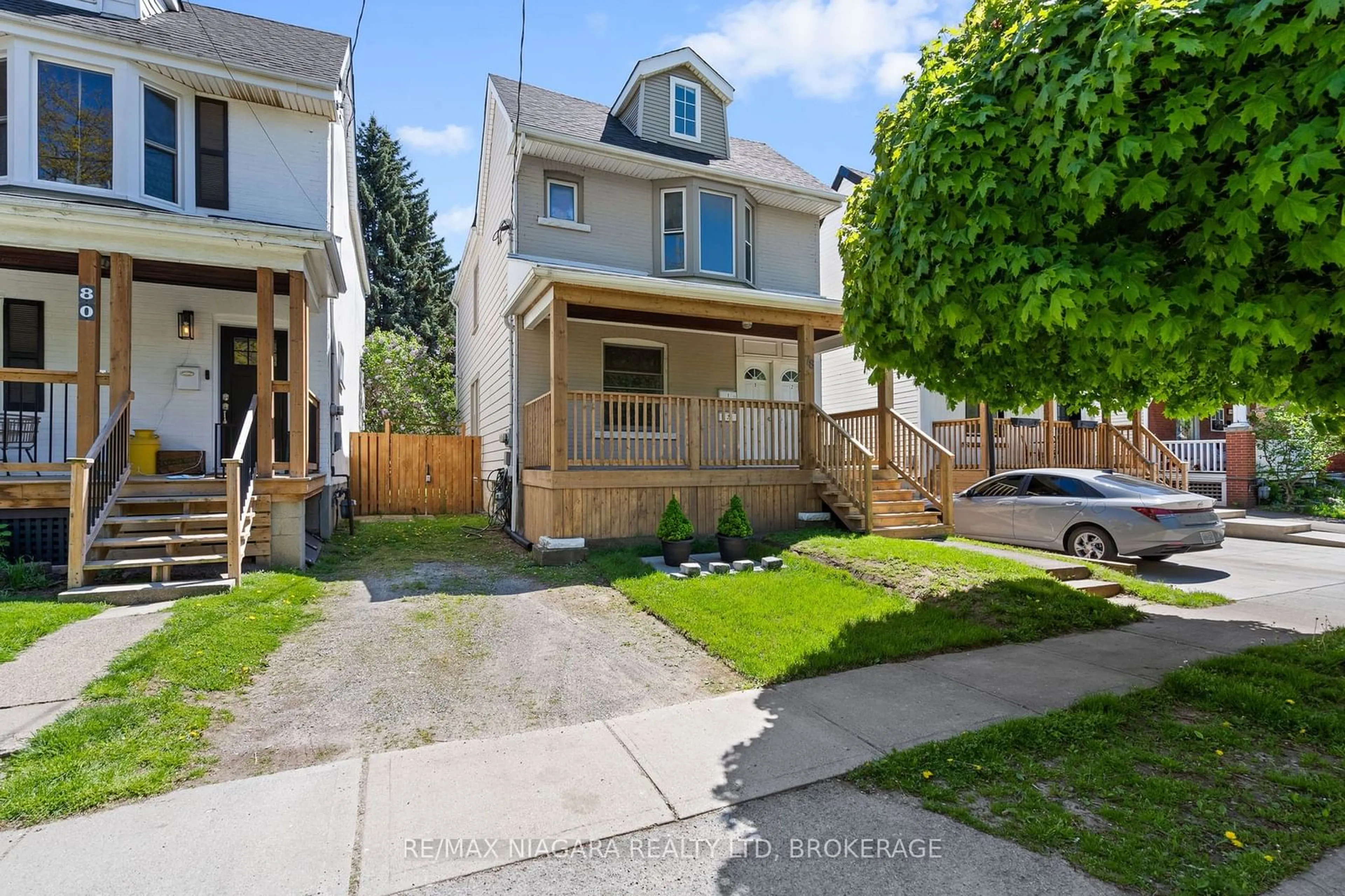 Frontside or backside of a home, the fenced backyard for 78 Chaplin Ave, St. Catharines Ontario L2R 2E7