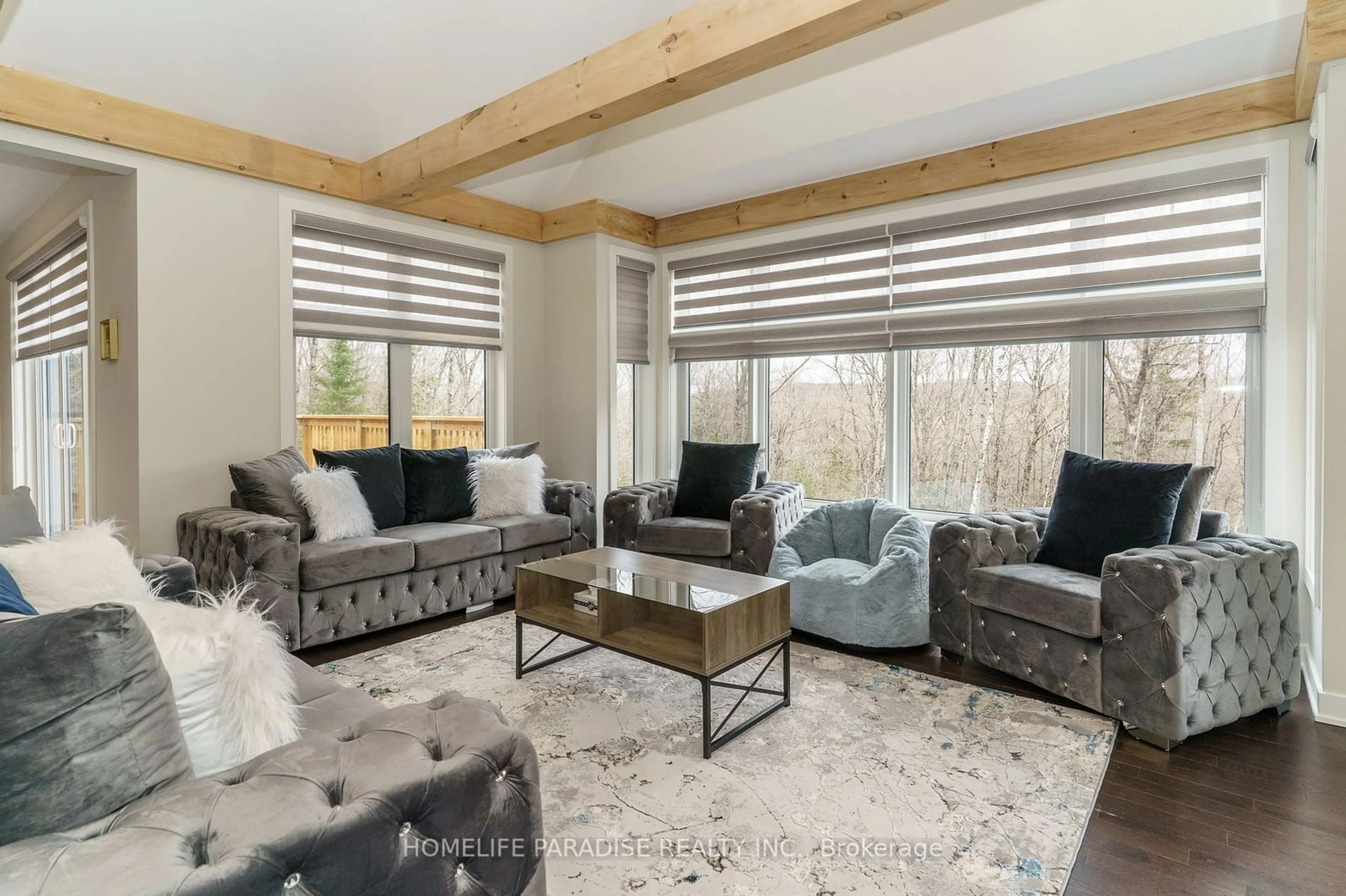 Living room, wood floors for 1020 RIDGELINE Dr, Lake of Bays Ontario P1H 2J6