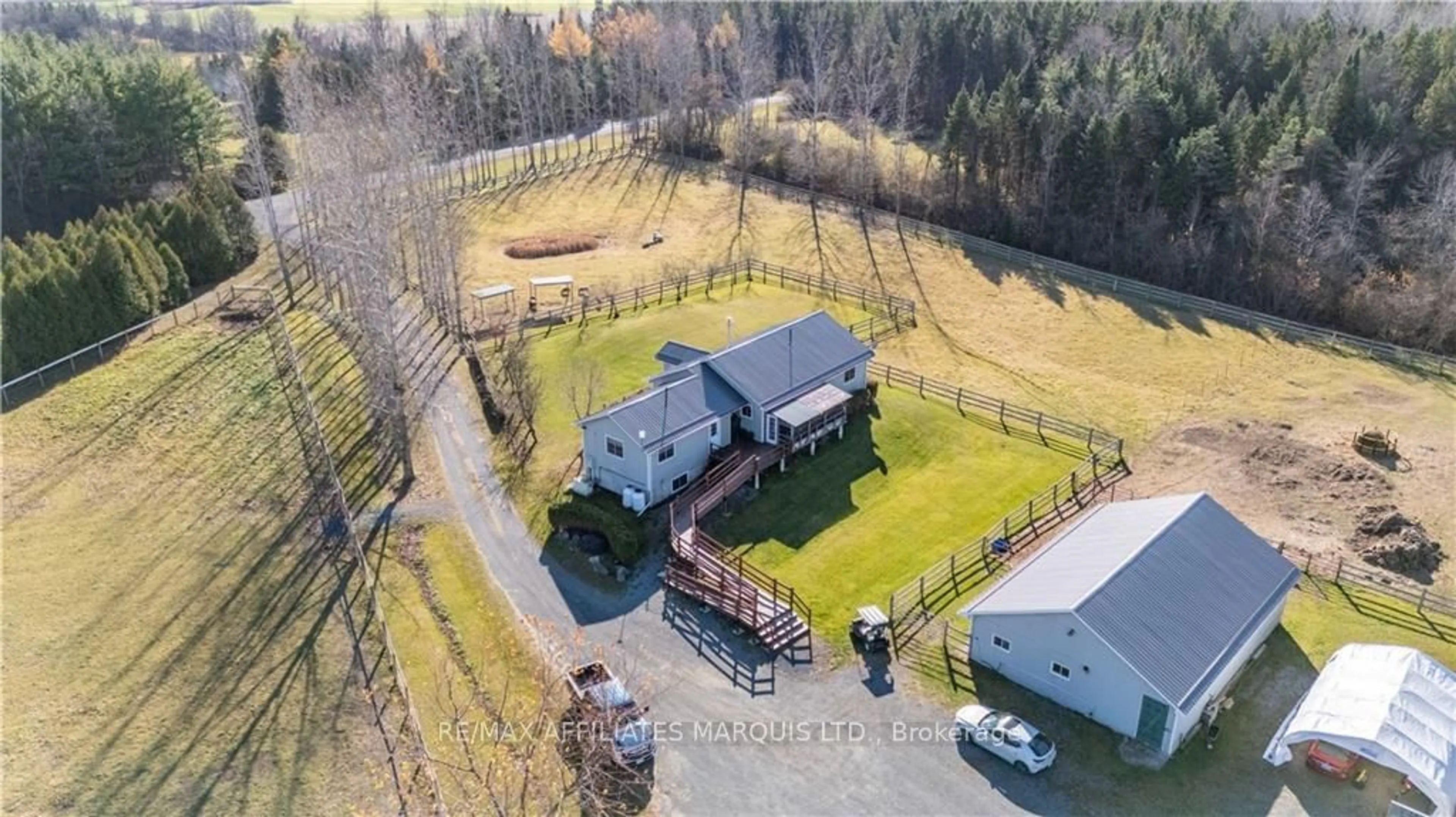 A pic from exterior of the house or condo, the fenced backyard for 19855 MAPLE Rd, South Glengarry Ontario K0C 2J0