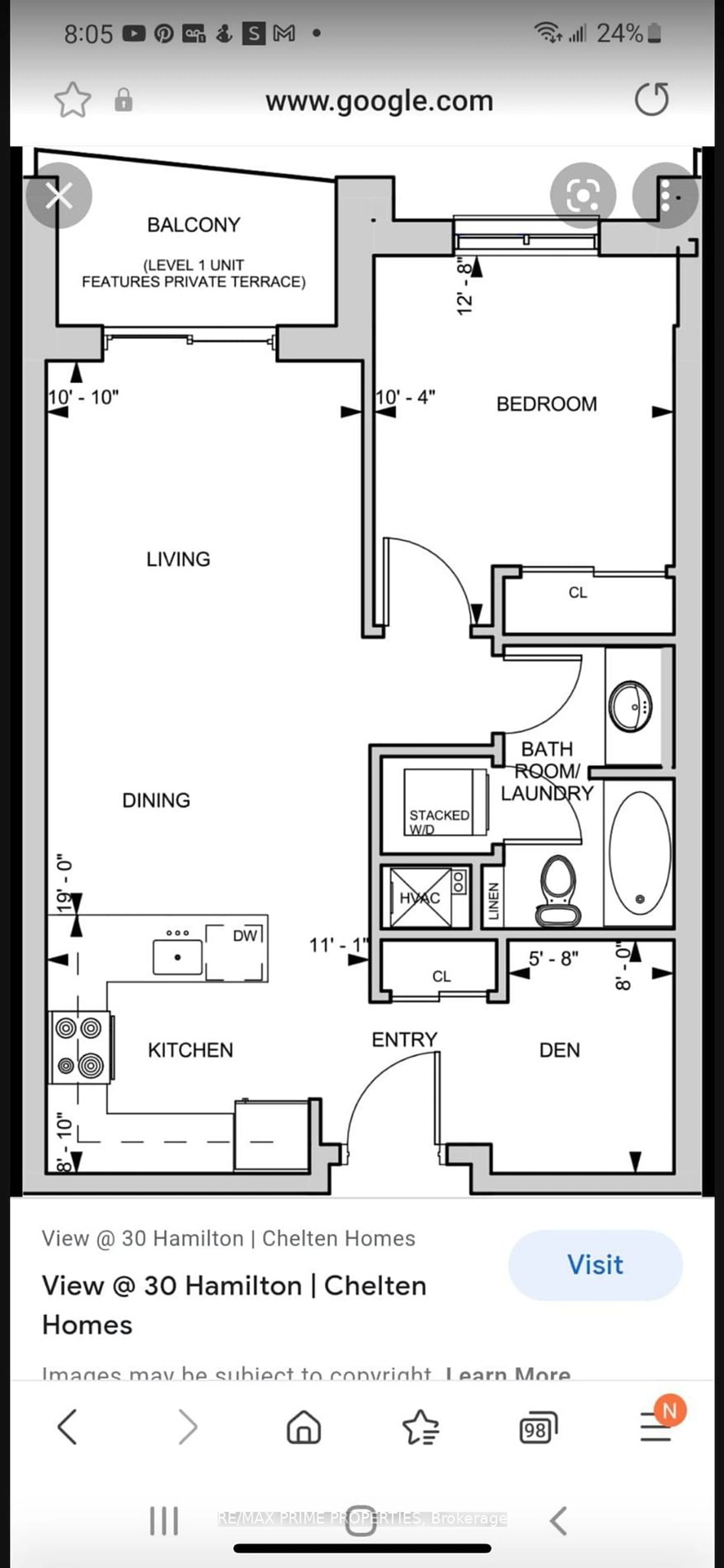 Floor plan for 30 Hamilton St #406, Hamilton Ontario L0R 2H4