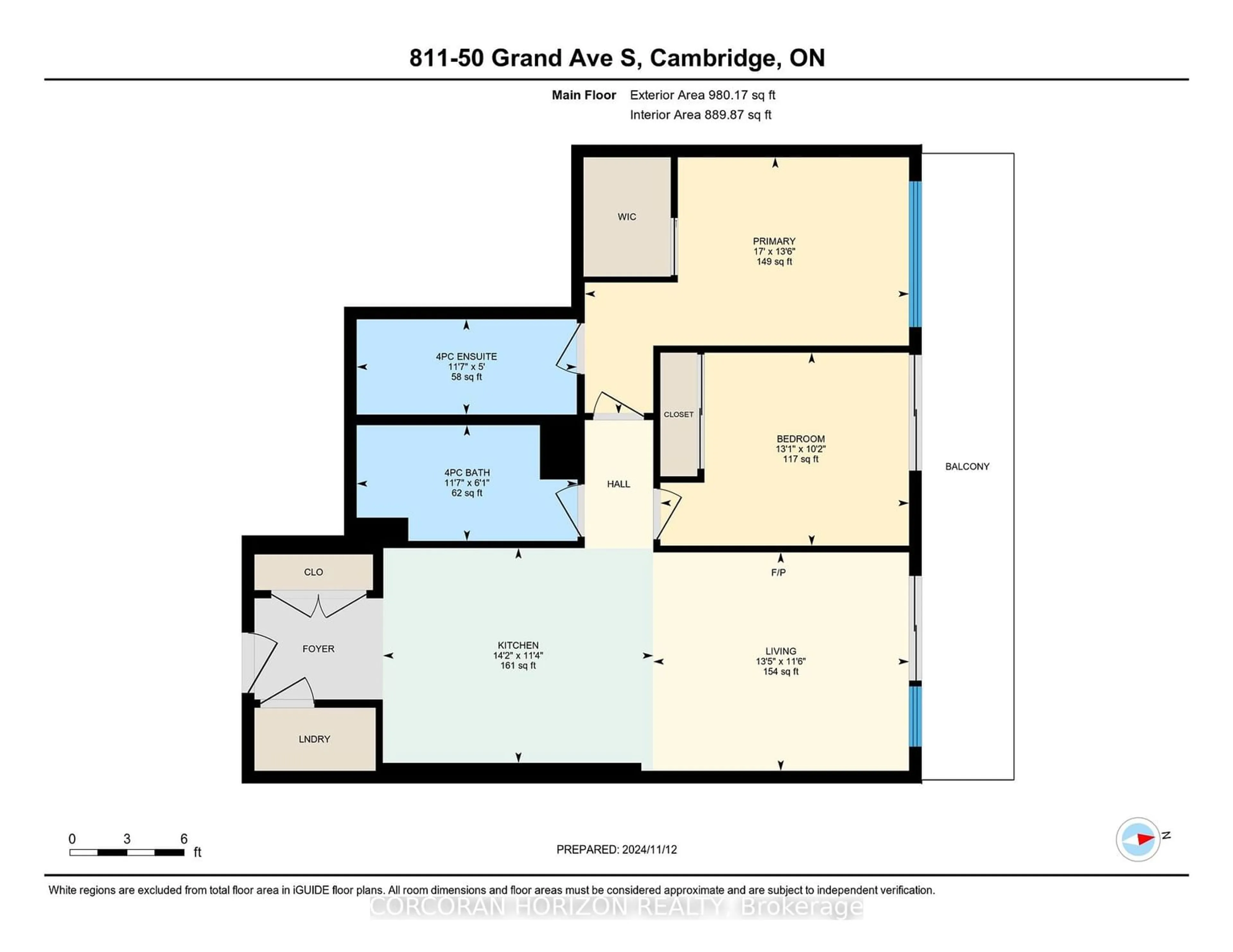 Floor plan for 50 Grand Ave #811, Cambridge Ontario N1S 0C2