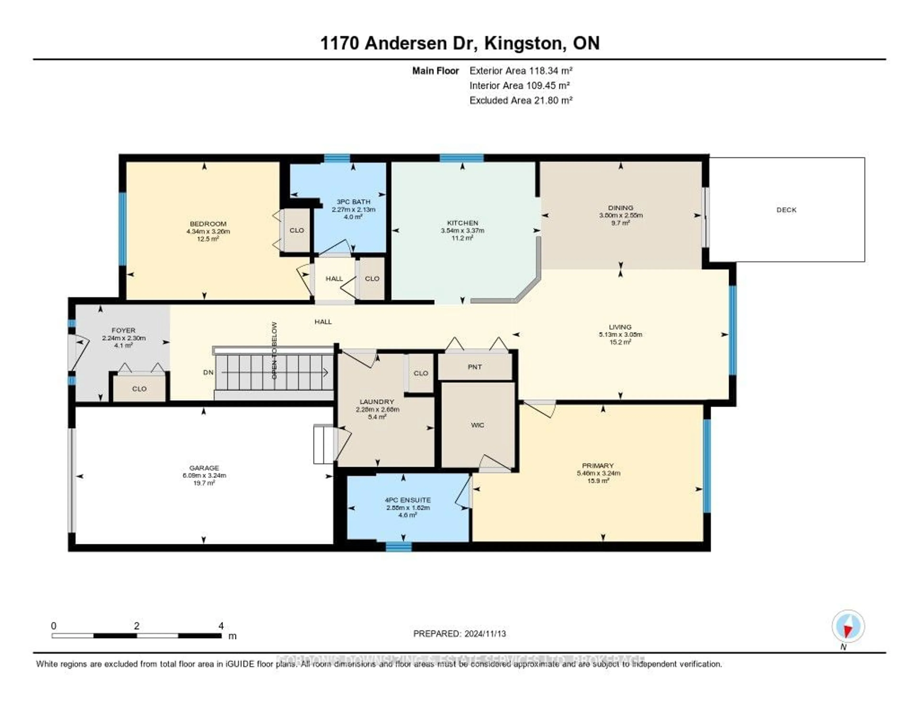 Floor plan for 1170 Anderson Dr, Kingston Ontario K7P 3H8