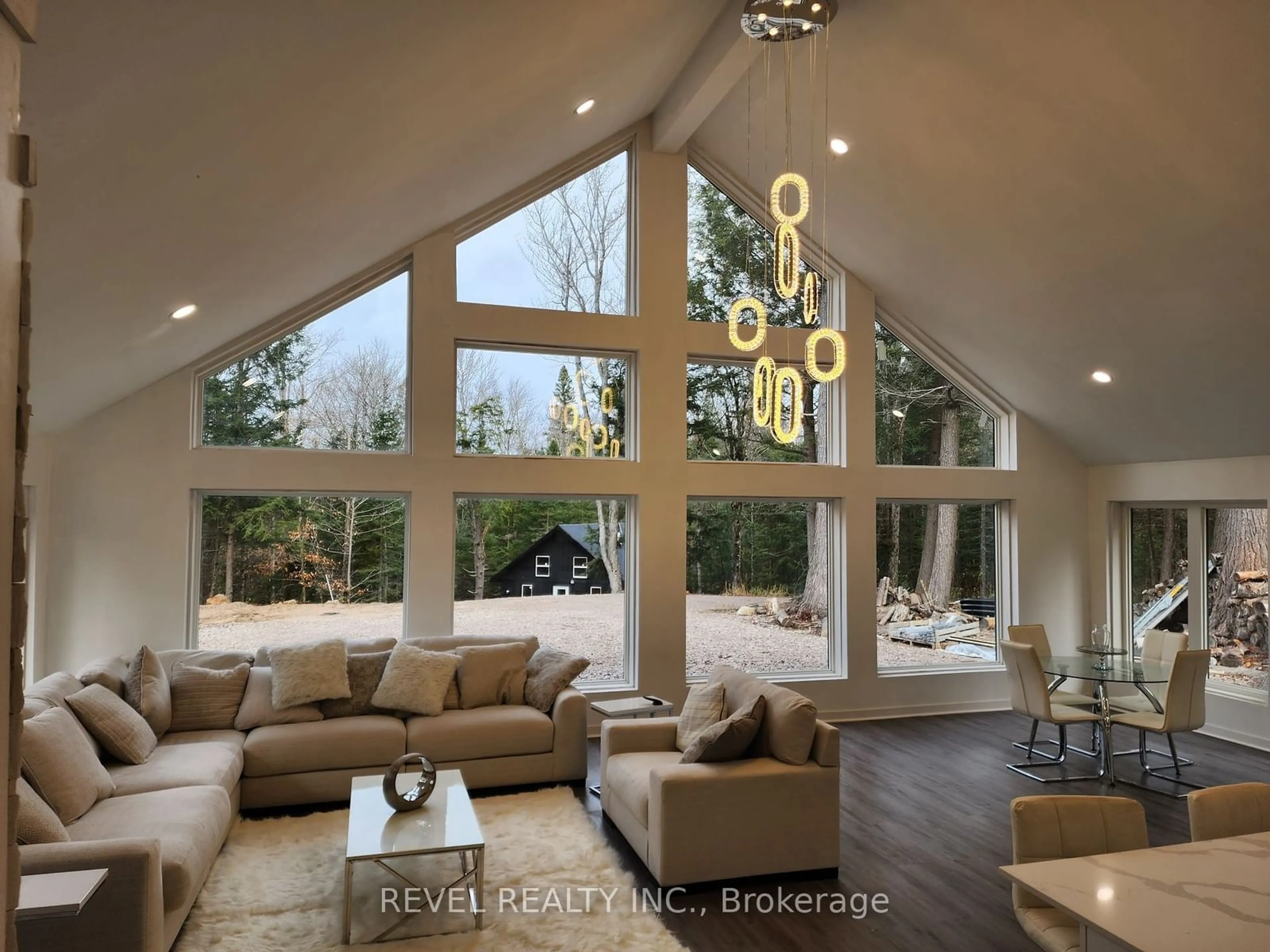 Living room, wood floors for 1814 Riding Ranch Rd, Machar Ontario P0A 1X0