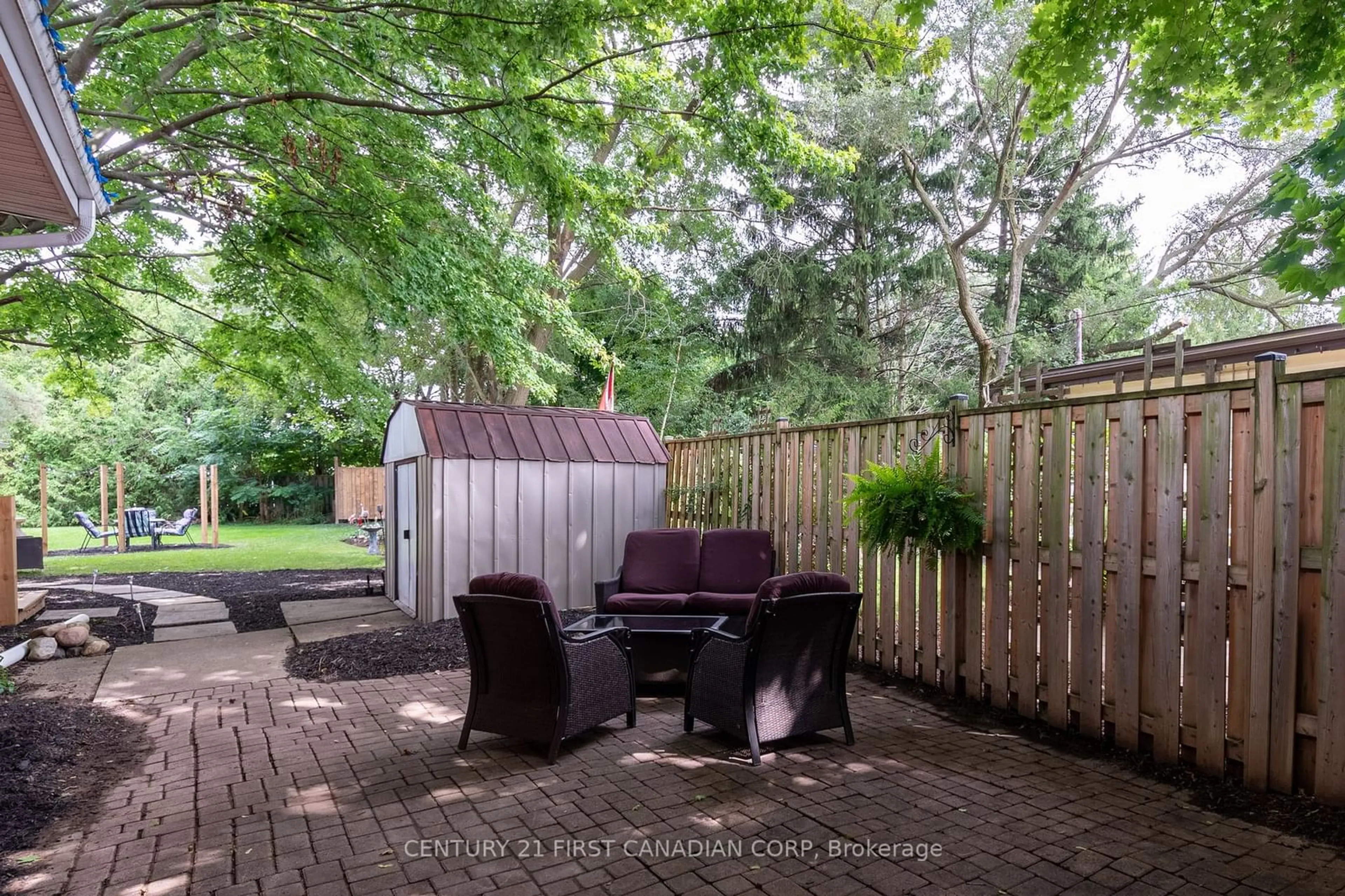 Patio, the fenced backyard for 22 Almond Rd, London Ontario N5Z 4C4