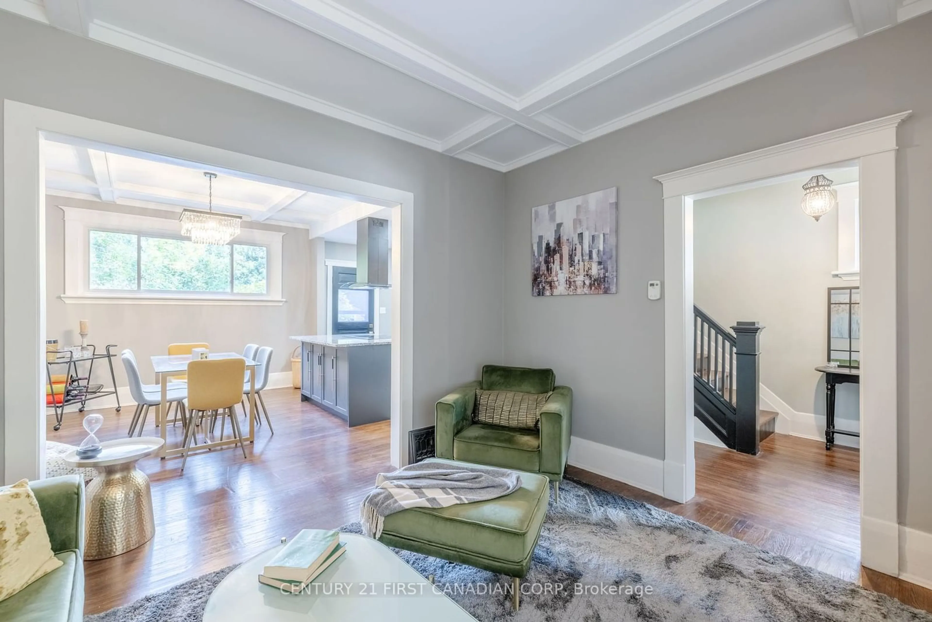 Living room, wood floors for 170 Langarth St, London Ontario N6C 1Z5