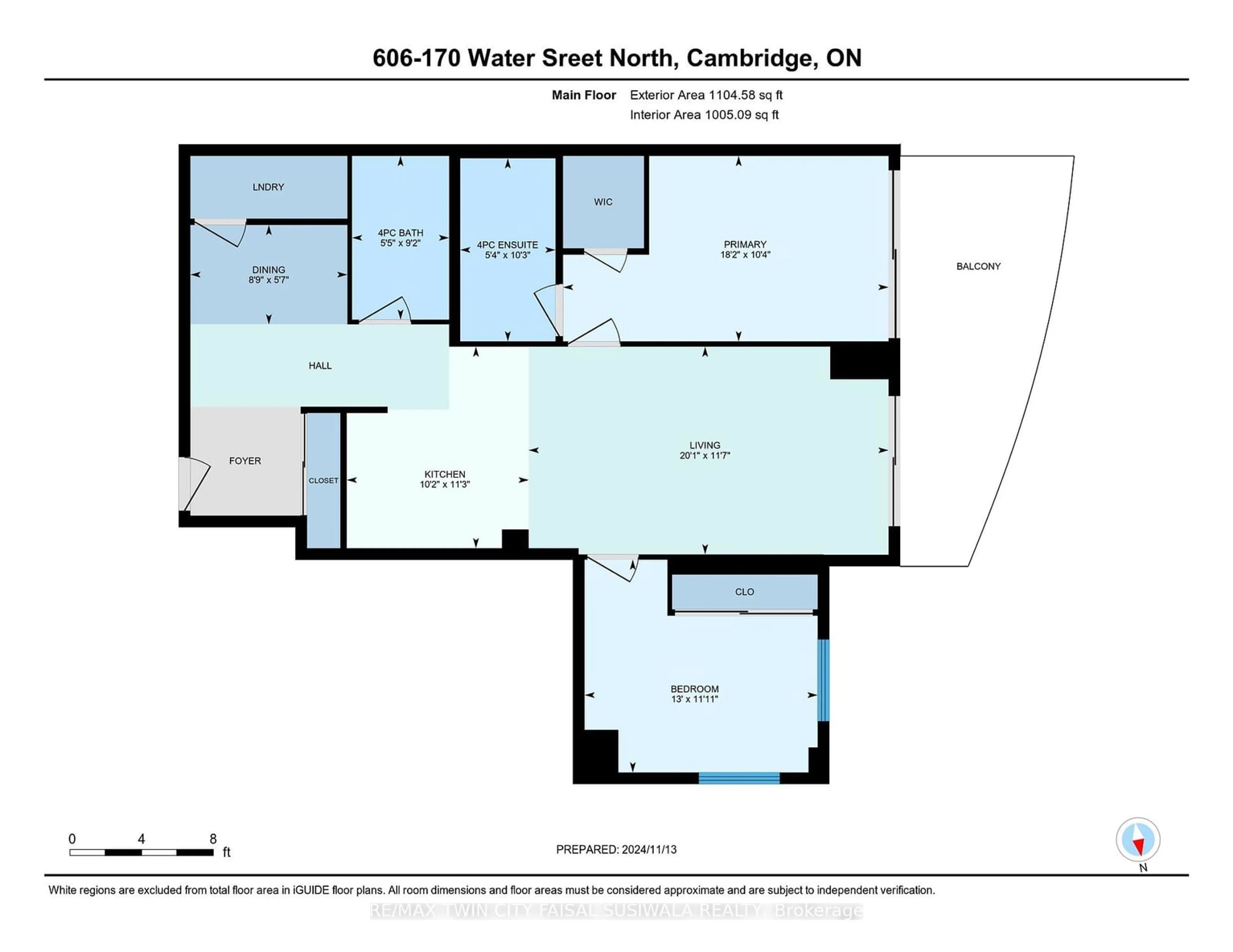 Floor plan for 170 Water St #606, Cambridge Ontario N1R 3B6