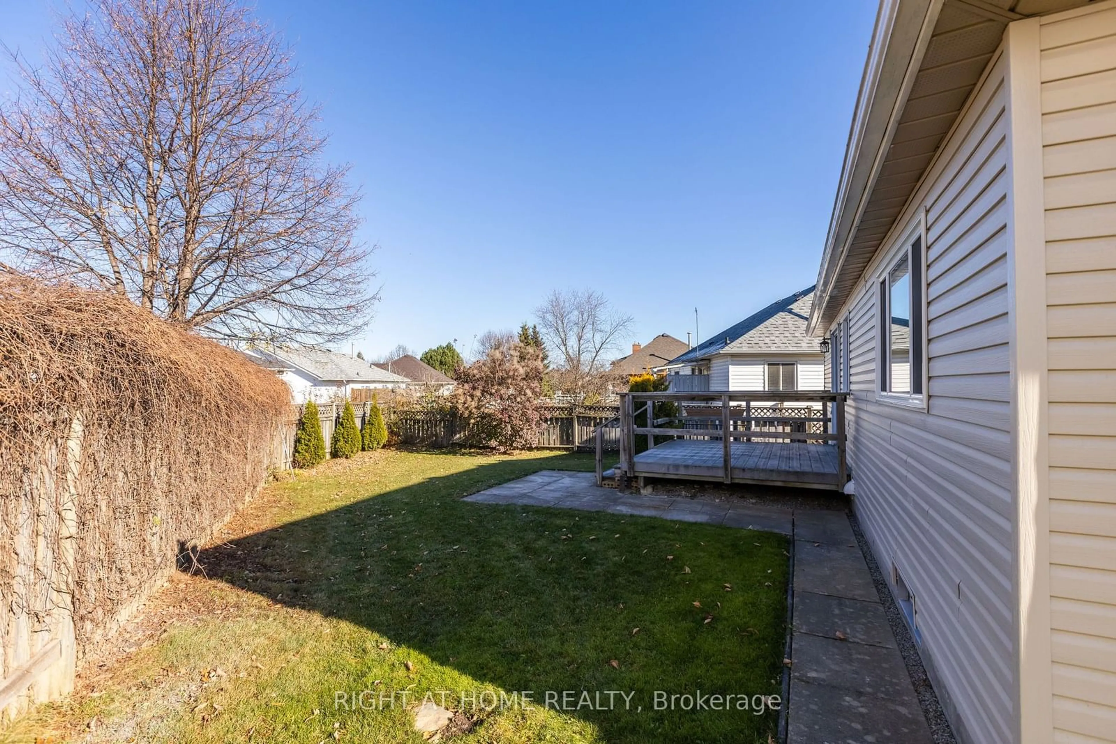 Patio, the fenced backyard for 190 Elgin St, Kawartha Lakes Ontario K9V 6B2