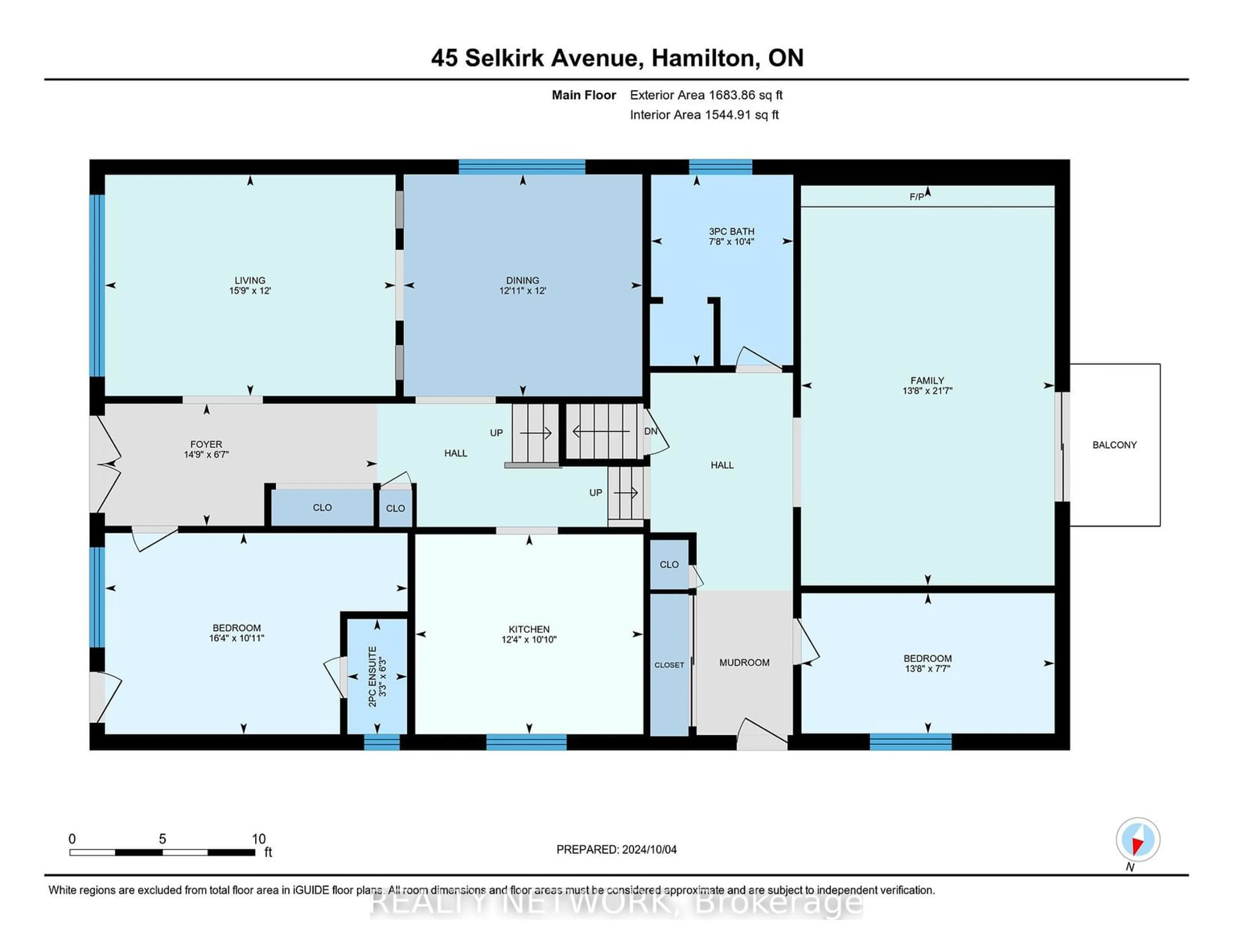 Floor plan for 45 Selkirk Ave, Hamilton Ontario L8H 5L6