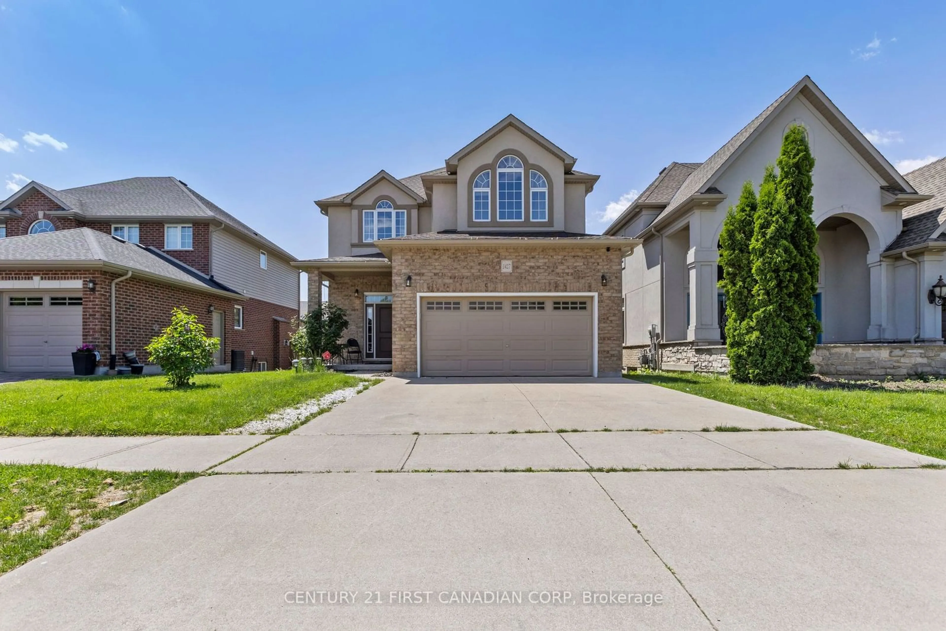 Frontside or backside of a home, the street view for 1427 Kains Woods Terr, London Ontario N6K 4Z7